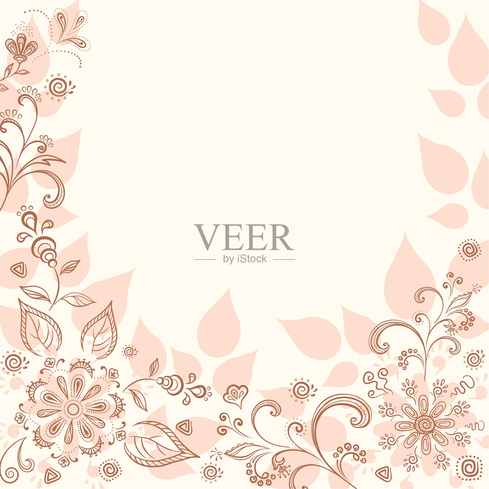 抽象的花朵背景插画图片素材