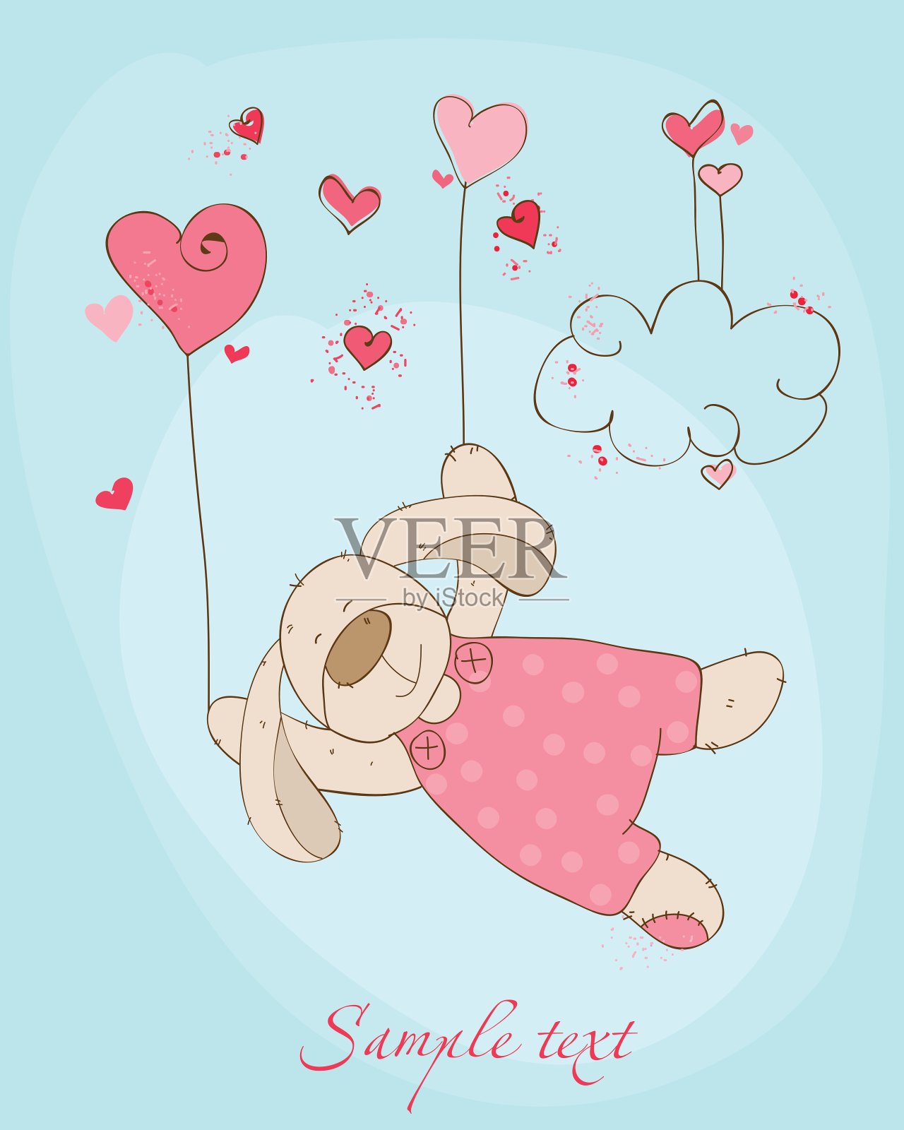 浪漫的爱情卡插画图片素材