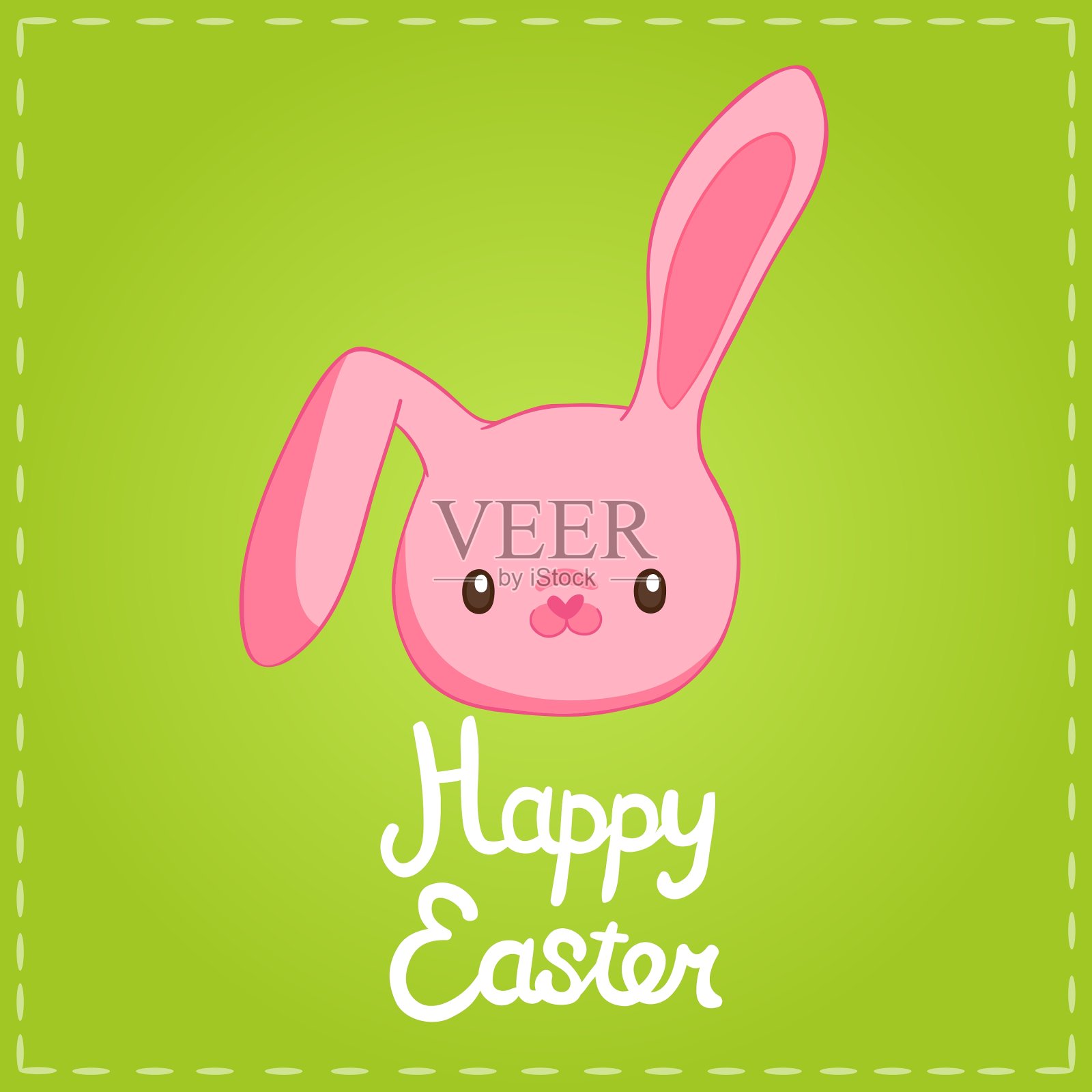 复活节背景与卡通可爱的兔子插画图片素材