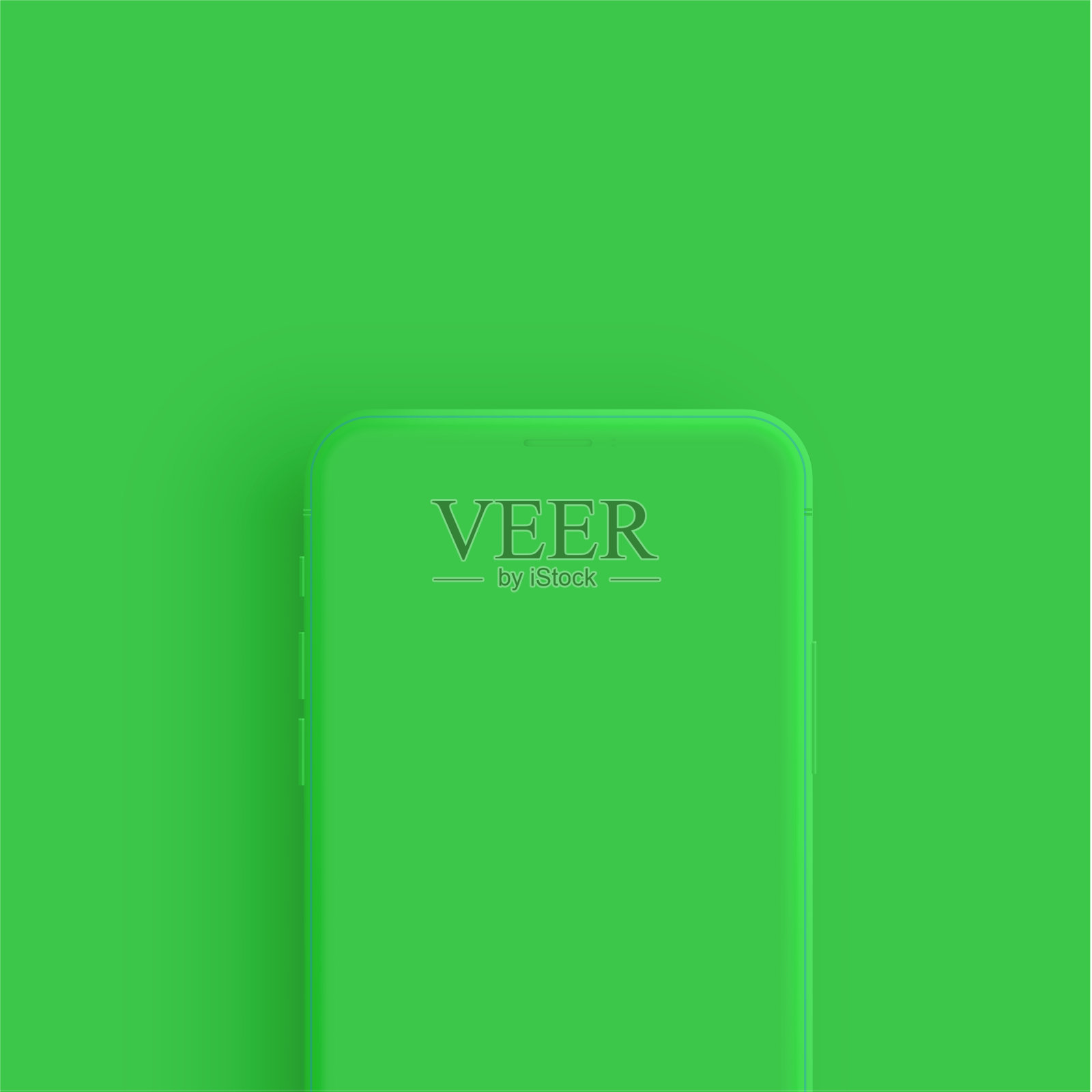 逼真的哑光彩色手机，矢量插图插画图片素材