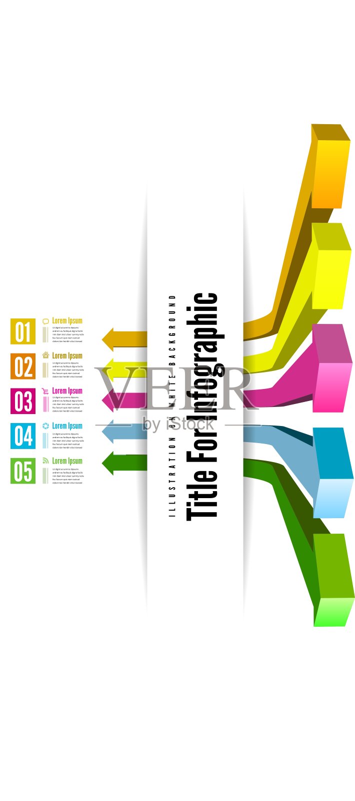 带彩色箭头的信息图表选项设计模板素材