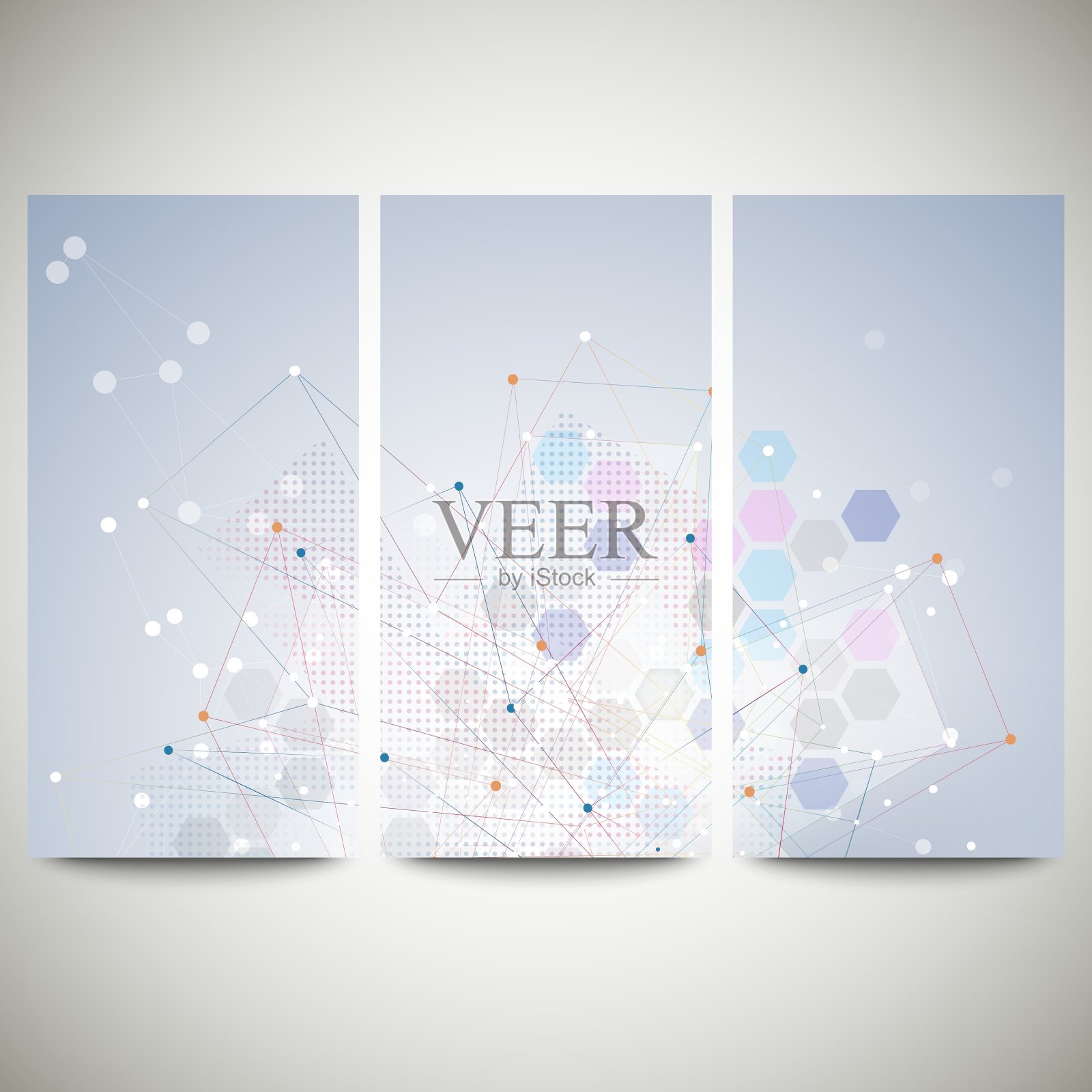 摘要传单集分子设计插画图片素材