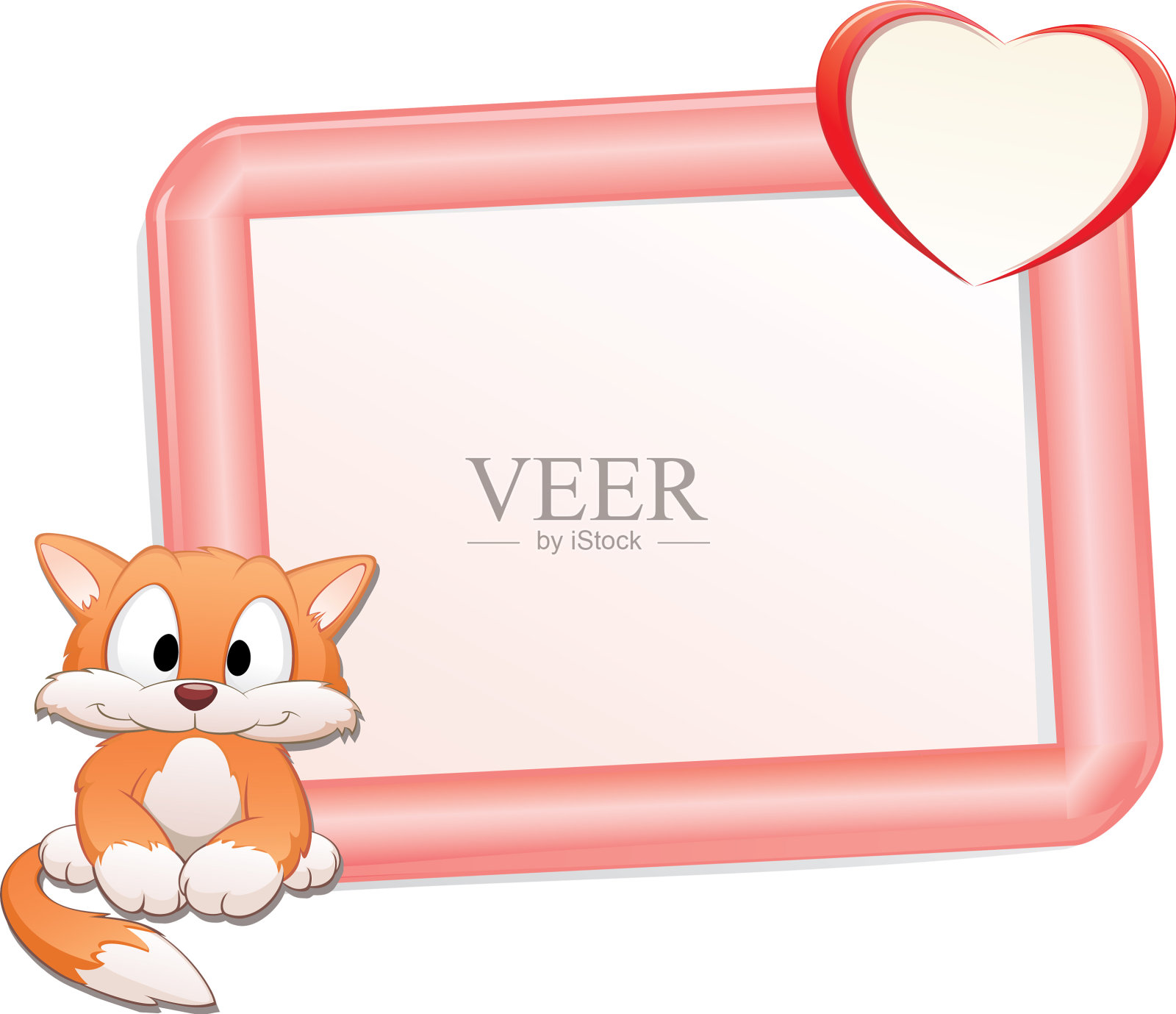 带框架的卡通猫设计元素图片