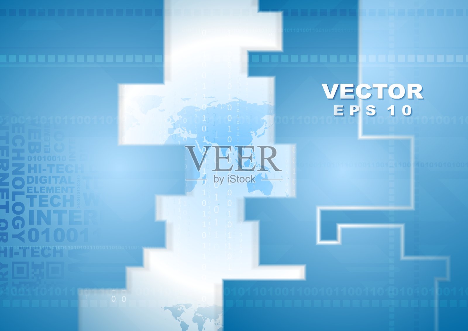 亮蓝色技术背景插画图片素材