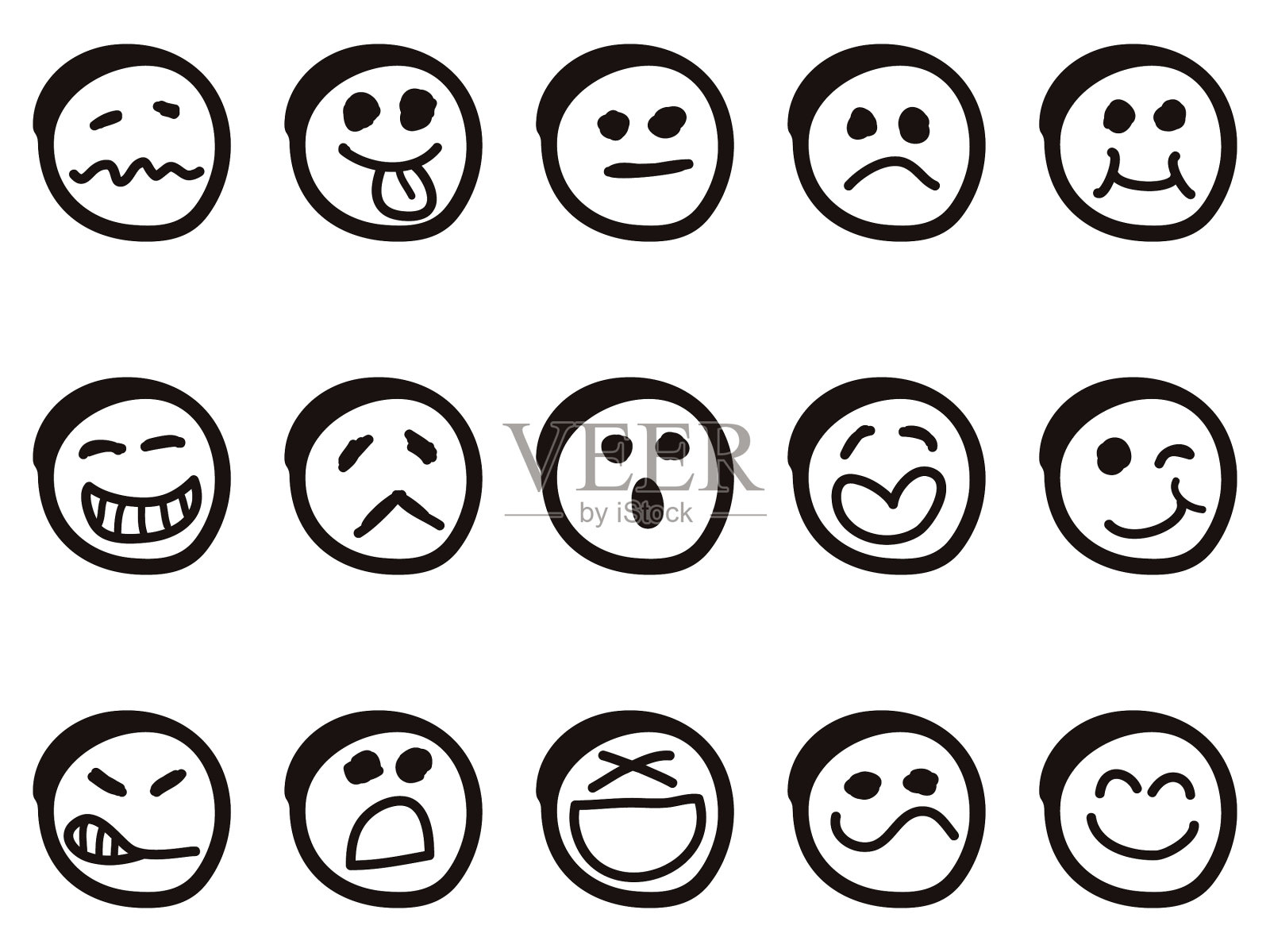 涂鸦卡通笑脸图标素材