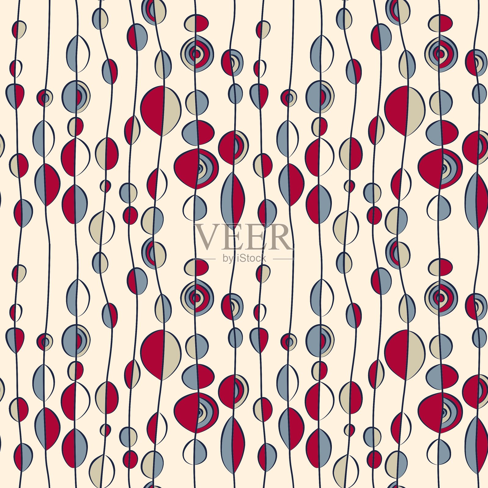 无缝背景与线珠插画图片素材