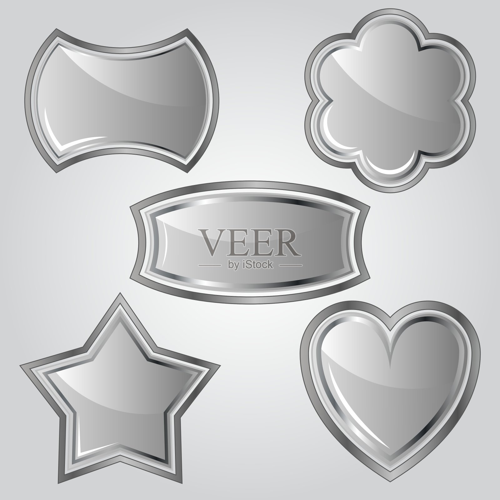 一套金属标签插画图片素材