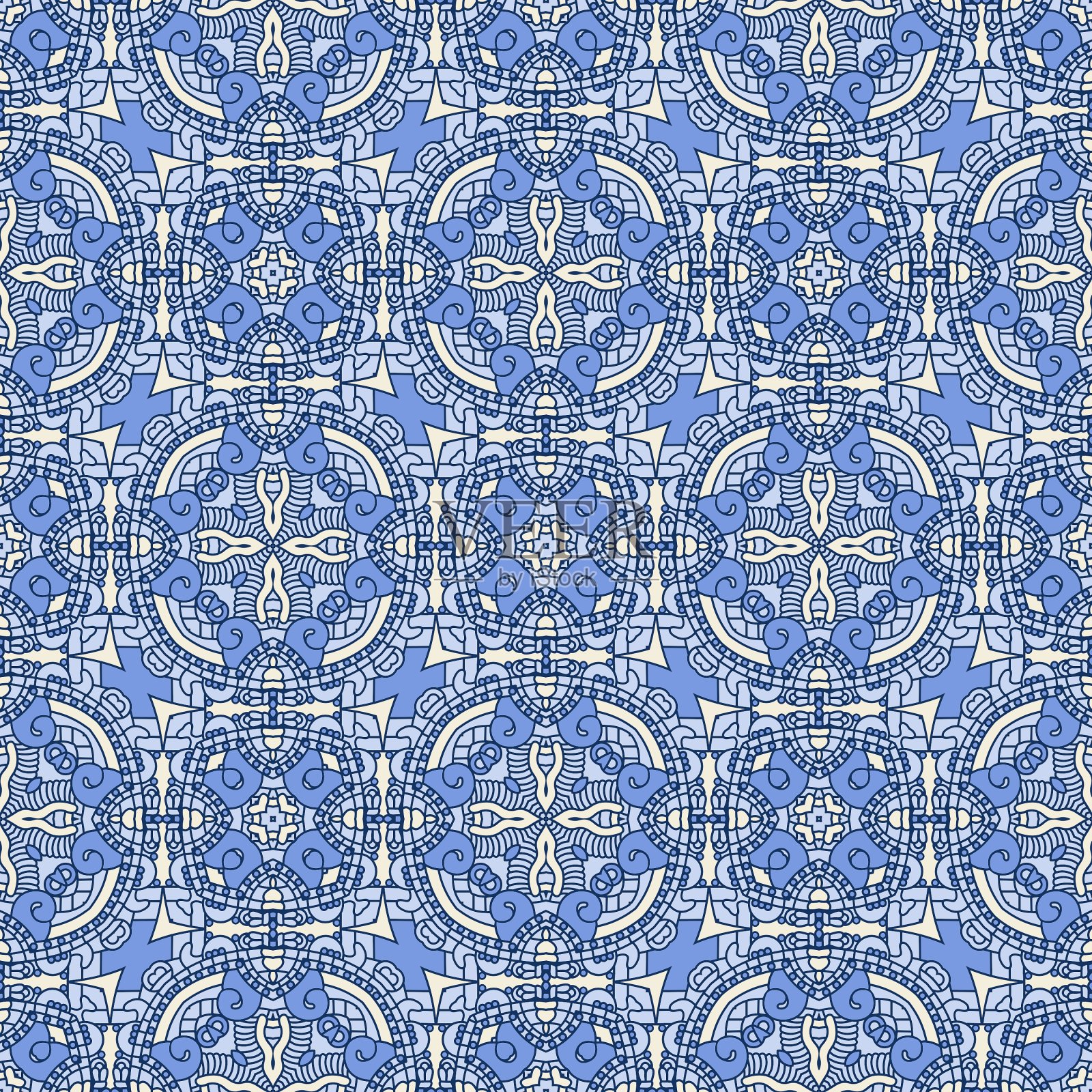 无缝彩色复古图案背景插画图片素材