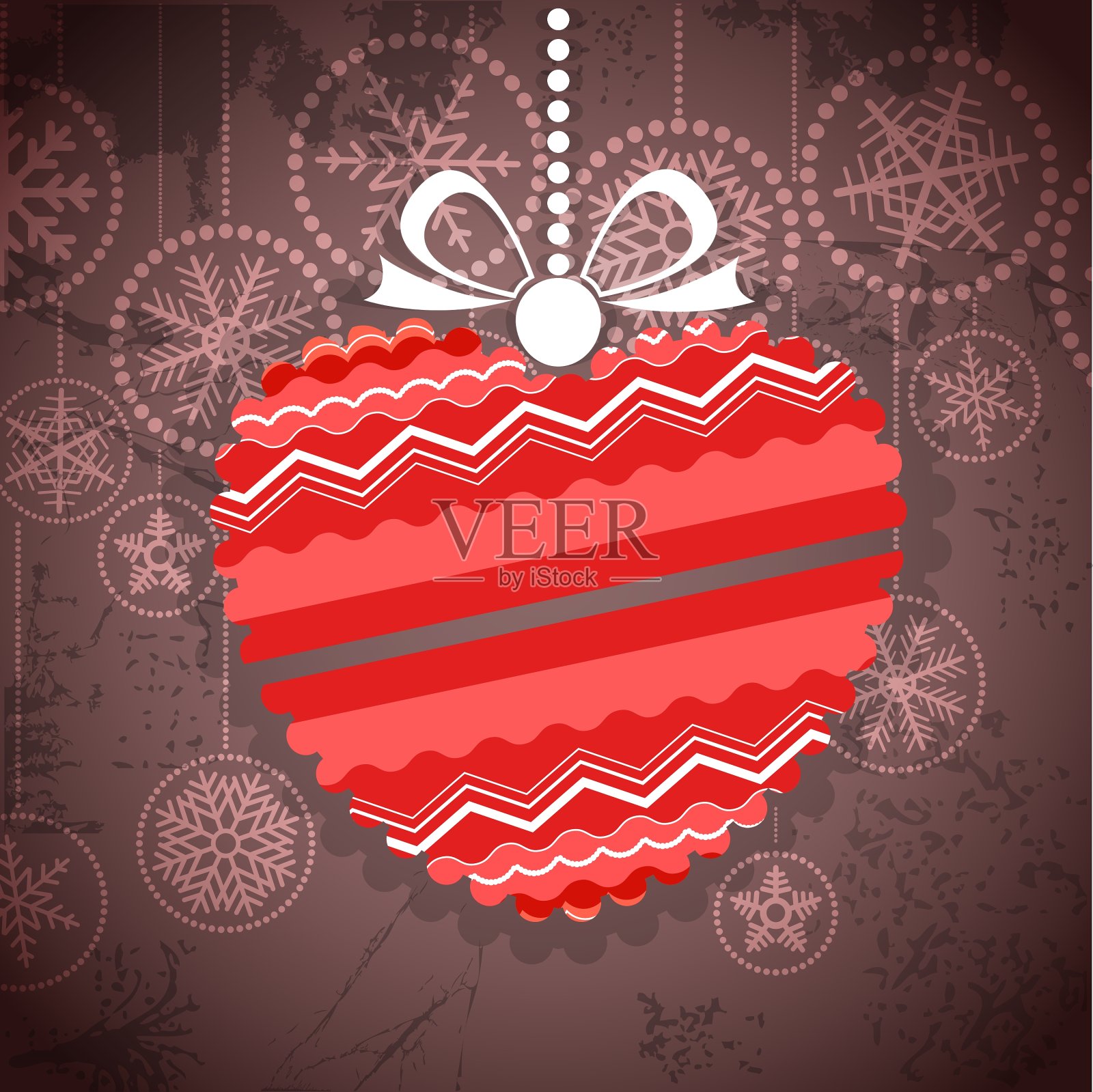 复古风格的贺卡与装饰的心设计模板素材