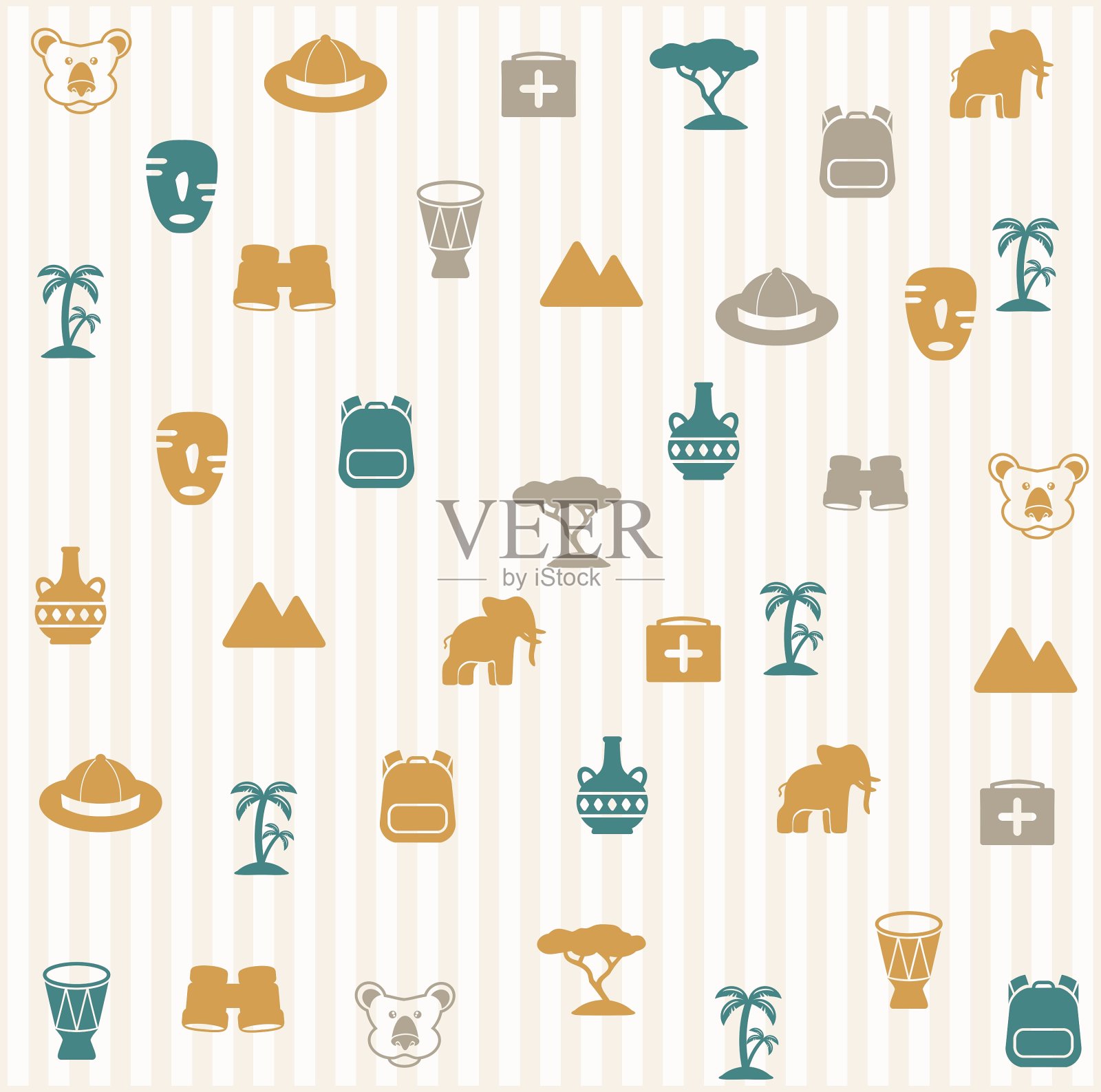 非洲无缝模式插画图片素材