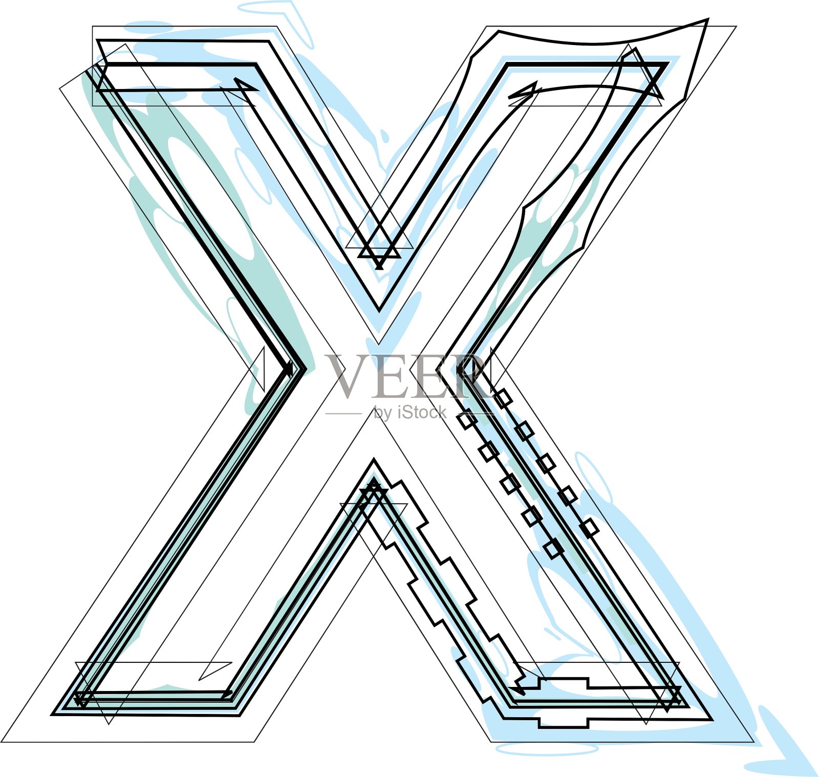 字体字母X设计元素图片