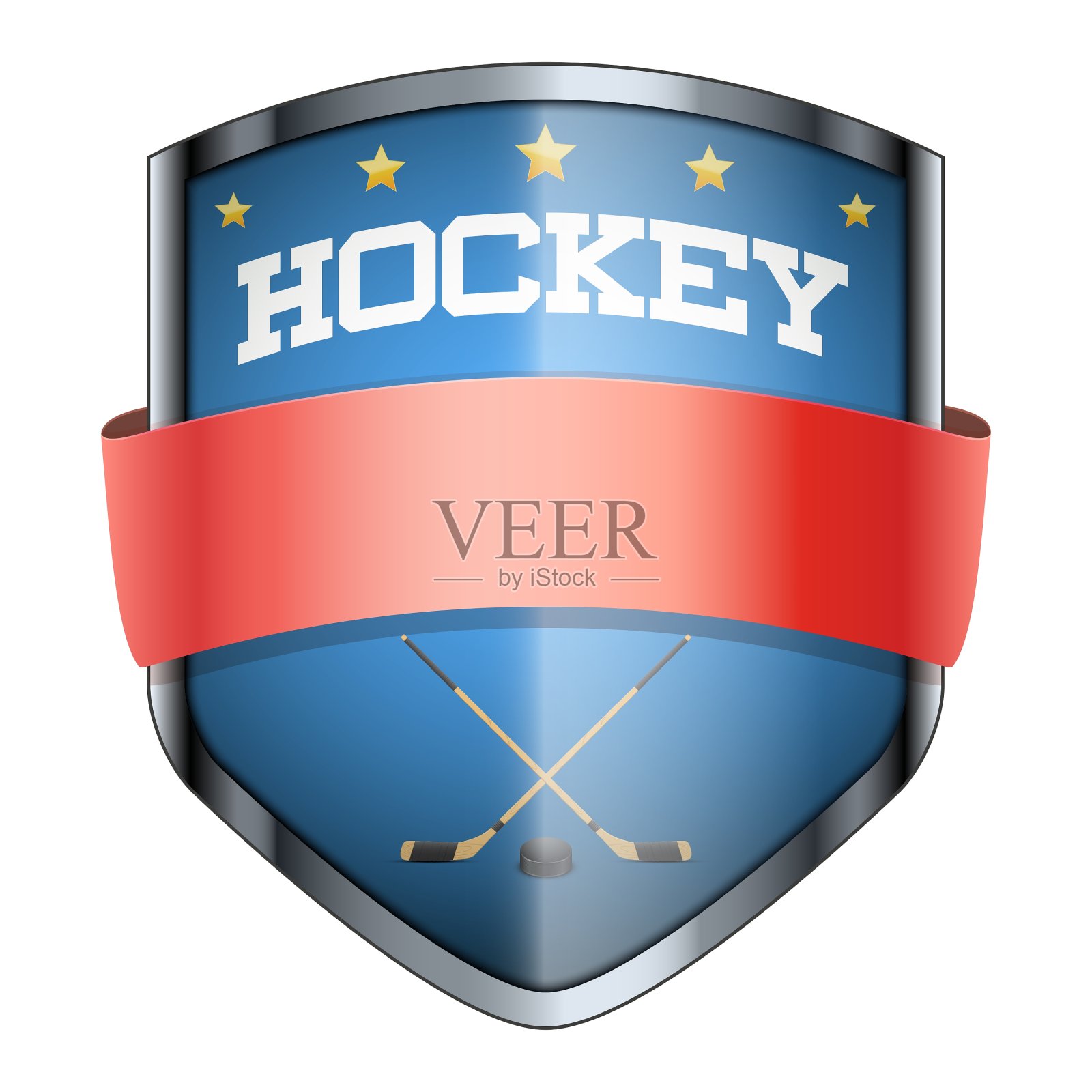 曲棍球盾徽章设计元素图片