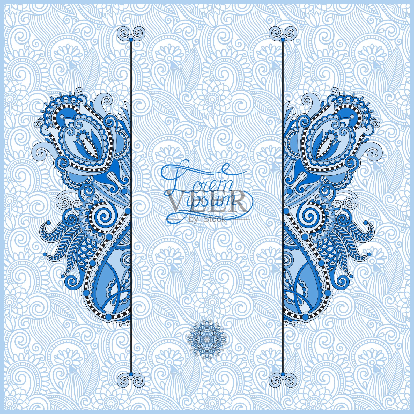 不寻常的有位置的花装饰模板插画图片素材