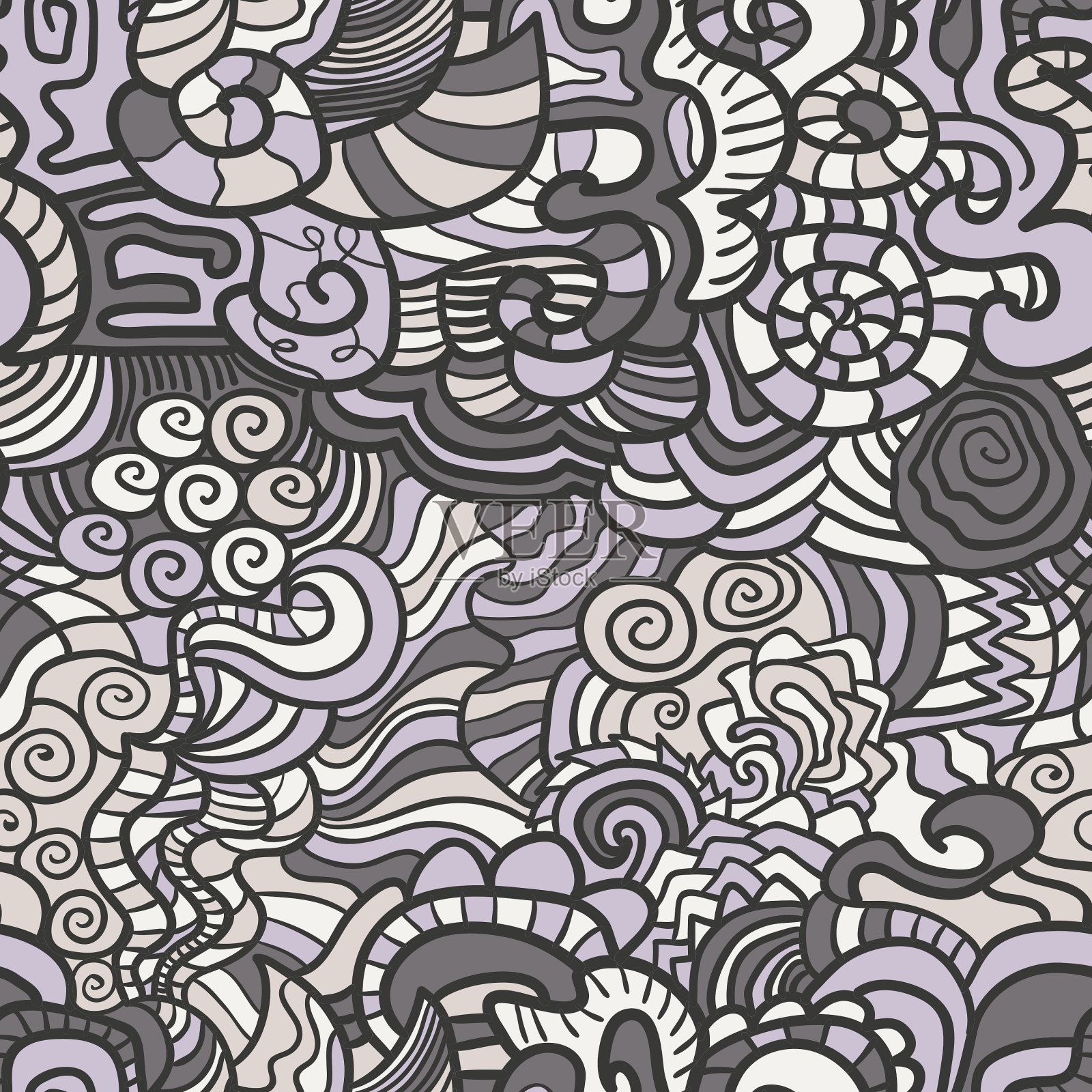 手绘无缝模式插画图片素材