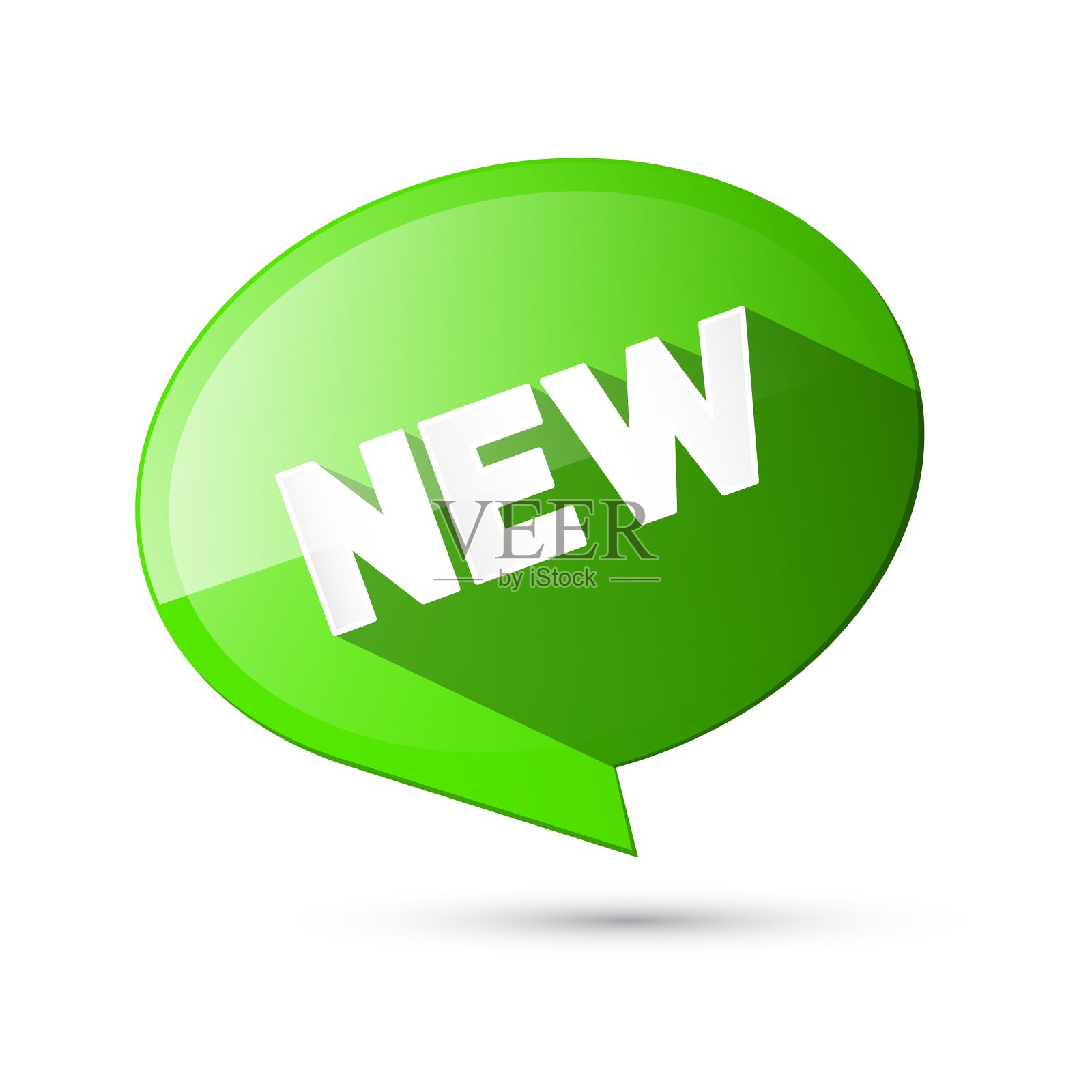 绿色扁平设计贴纸-标签与新标题设计元素图片