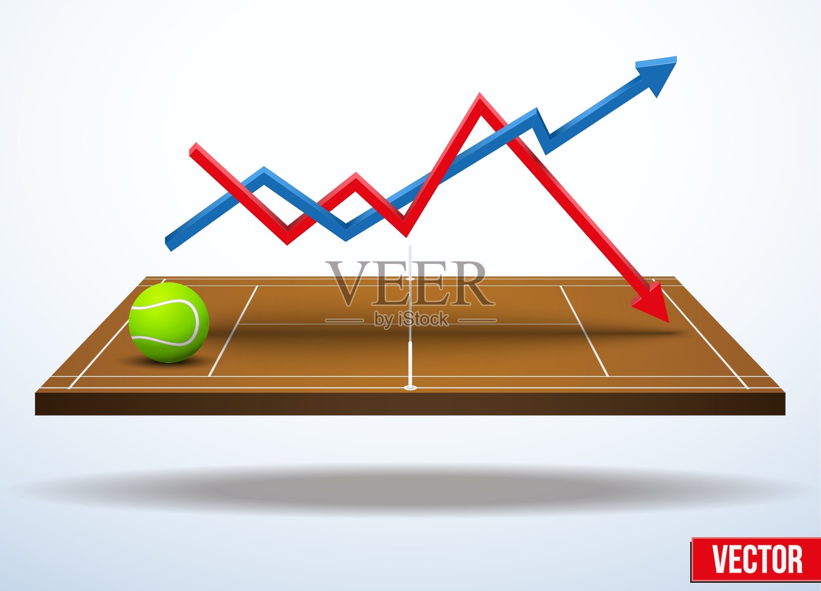 关于网球比赛的统计学概念插画图片素材
