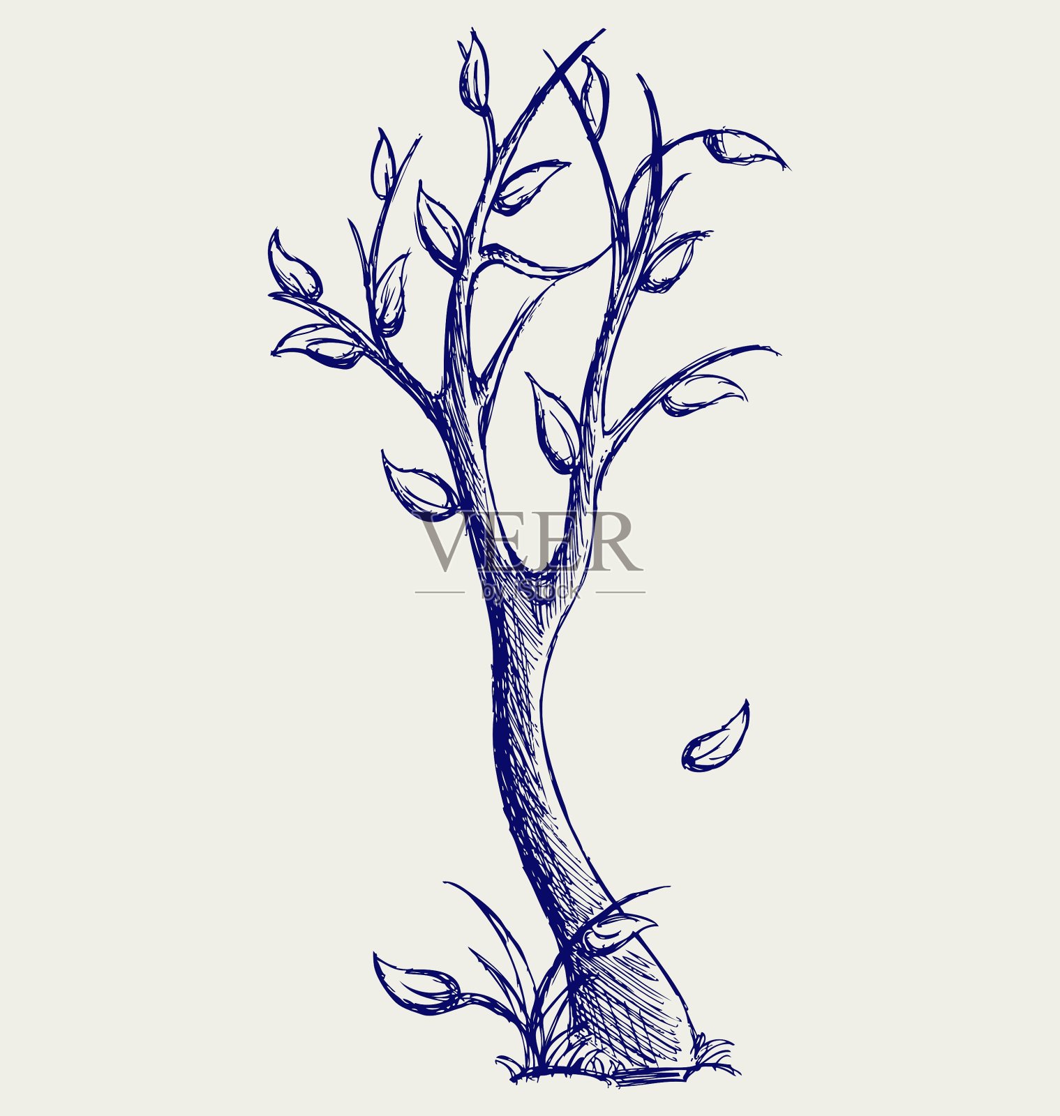 树木的剪影插画图片素材