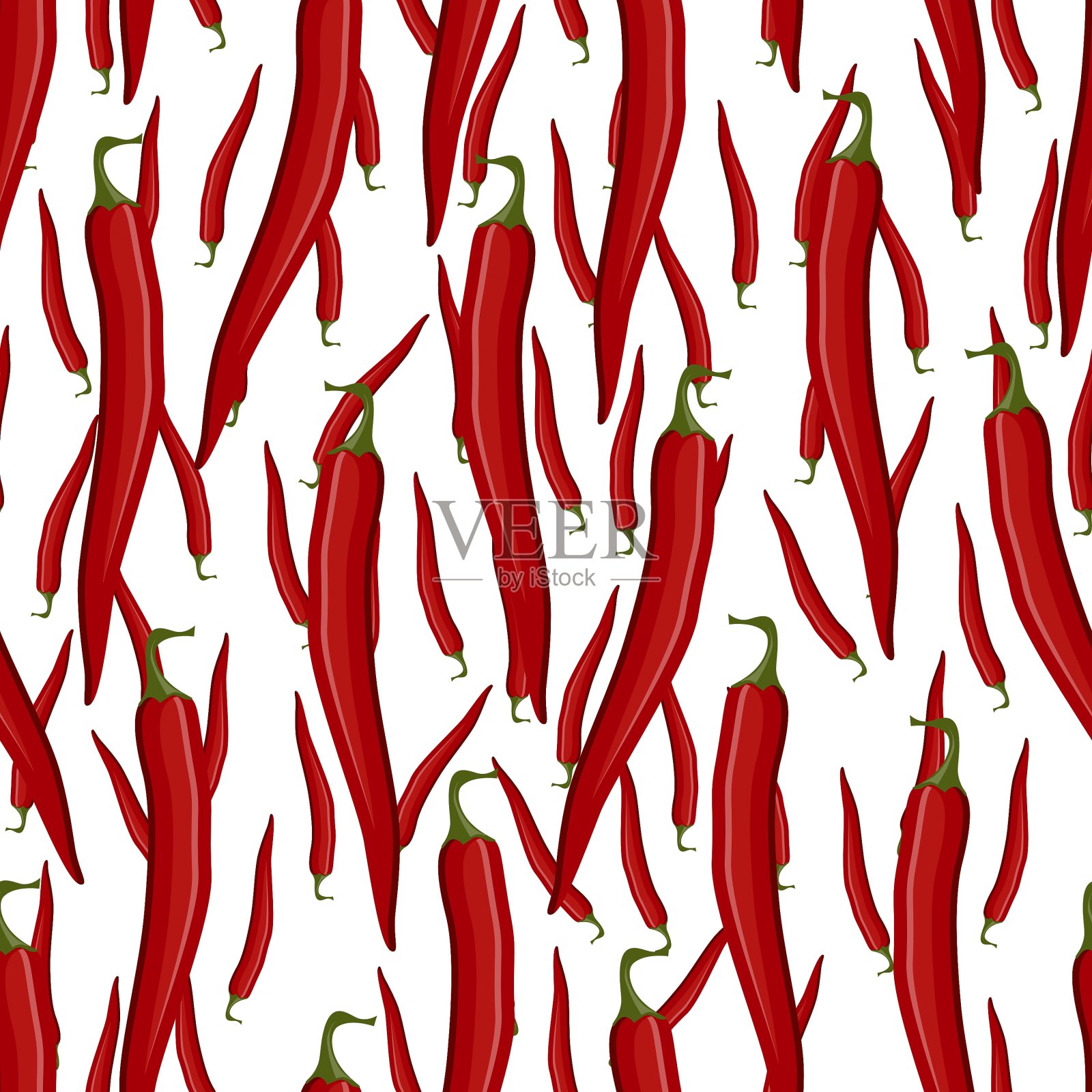 红辣椒无缝辣椒图案插画图片素材