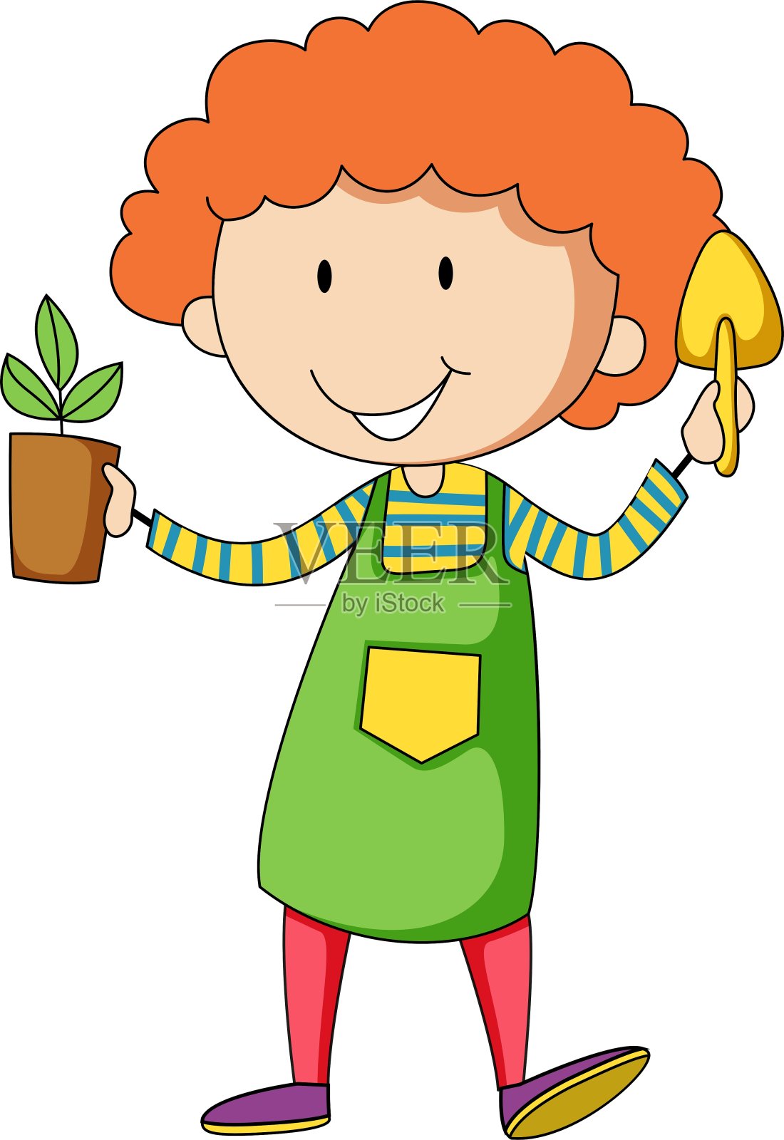 园丁插画图片素材