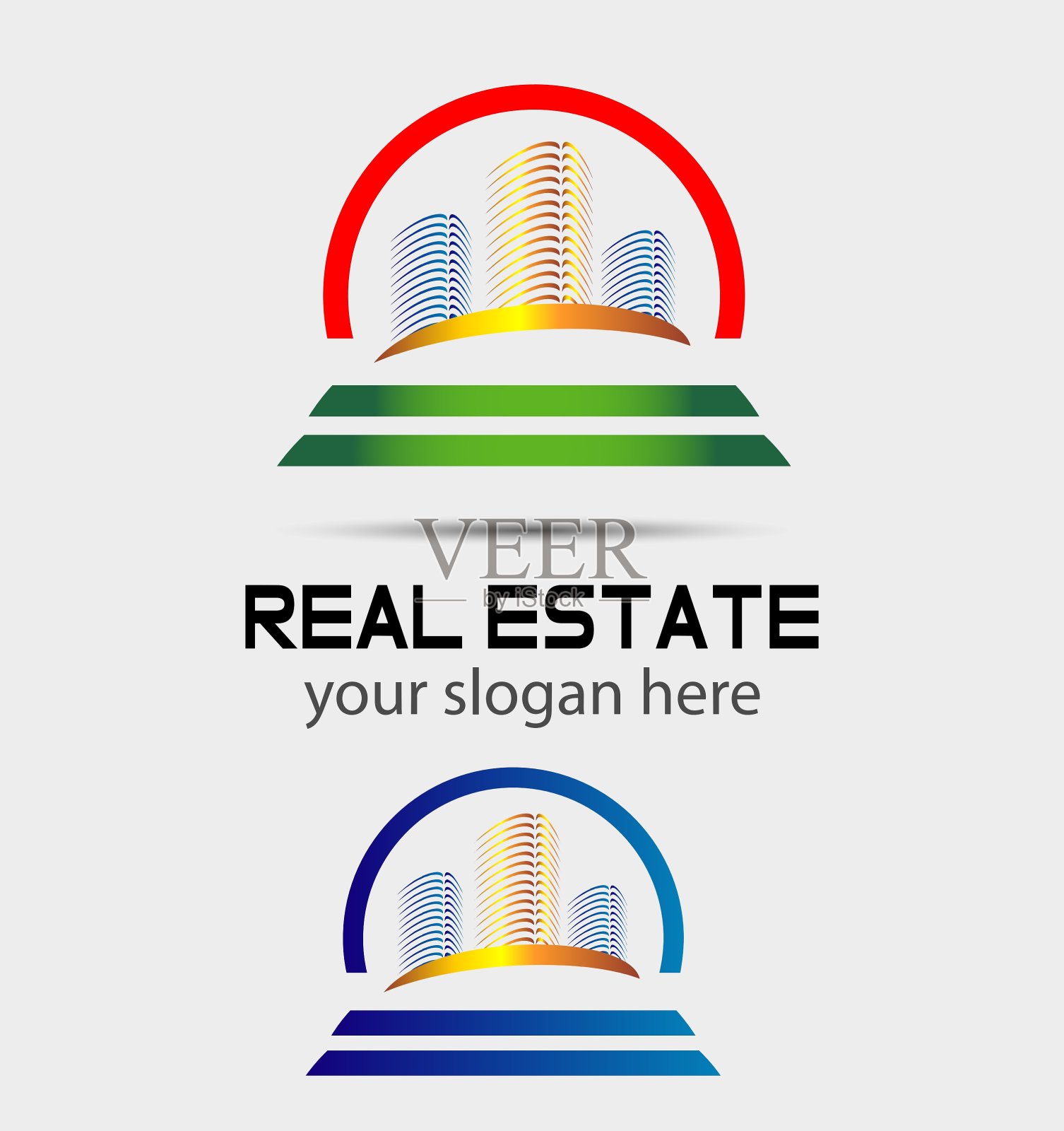 摩天大楼房子的标志插画图片素材