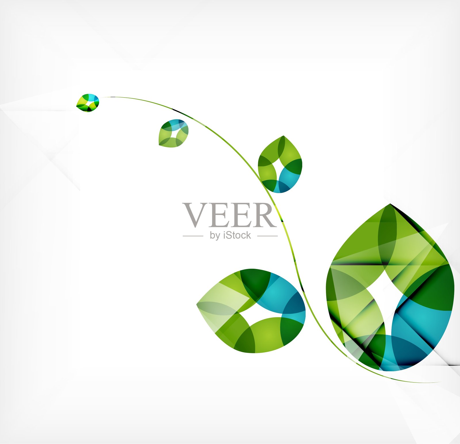 绿叶春自然的设计理念插画图片素材