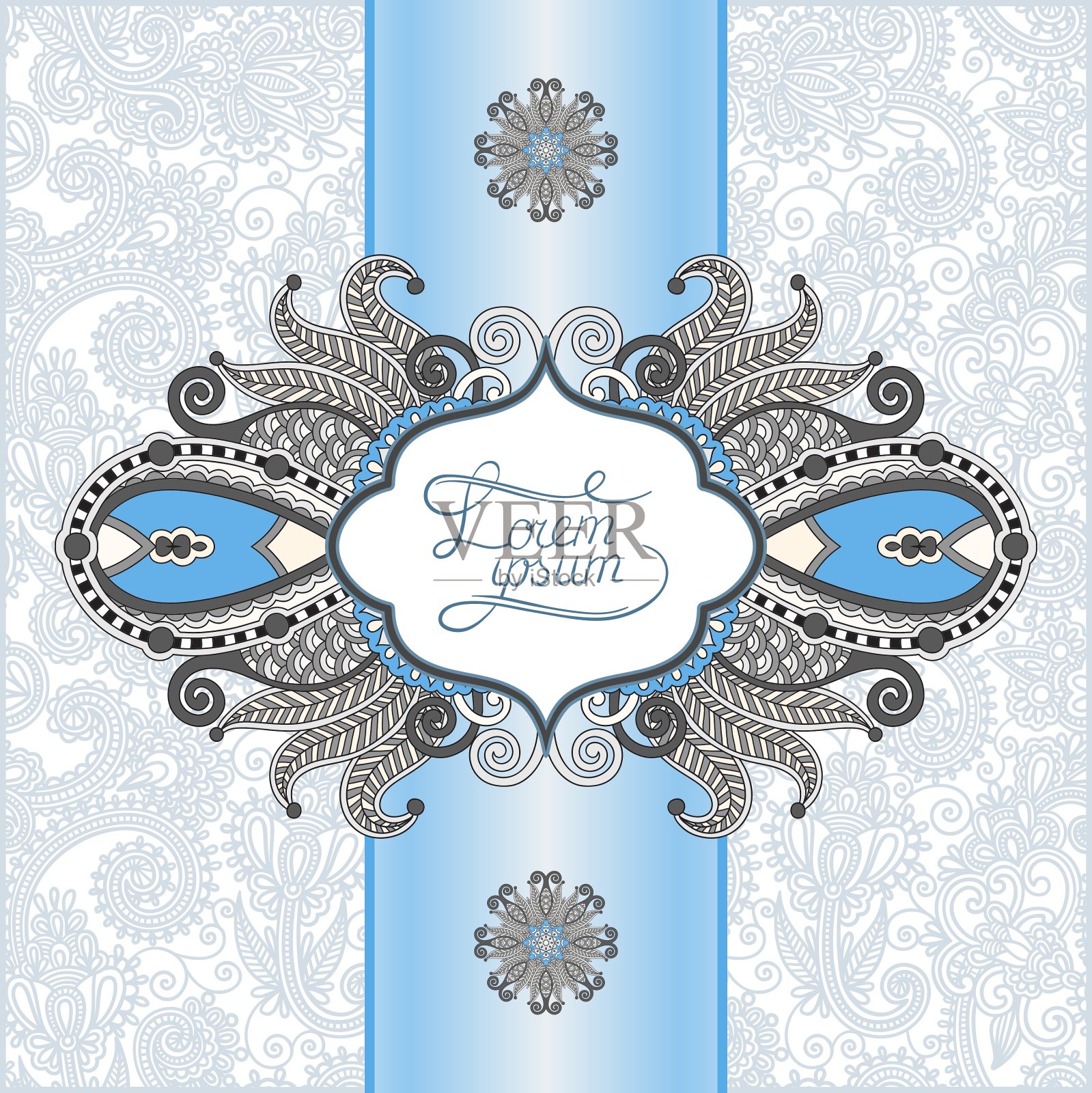 不寻常的有位置的花装饰模板插画图片素材