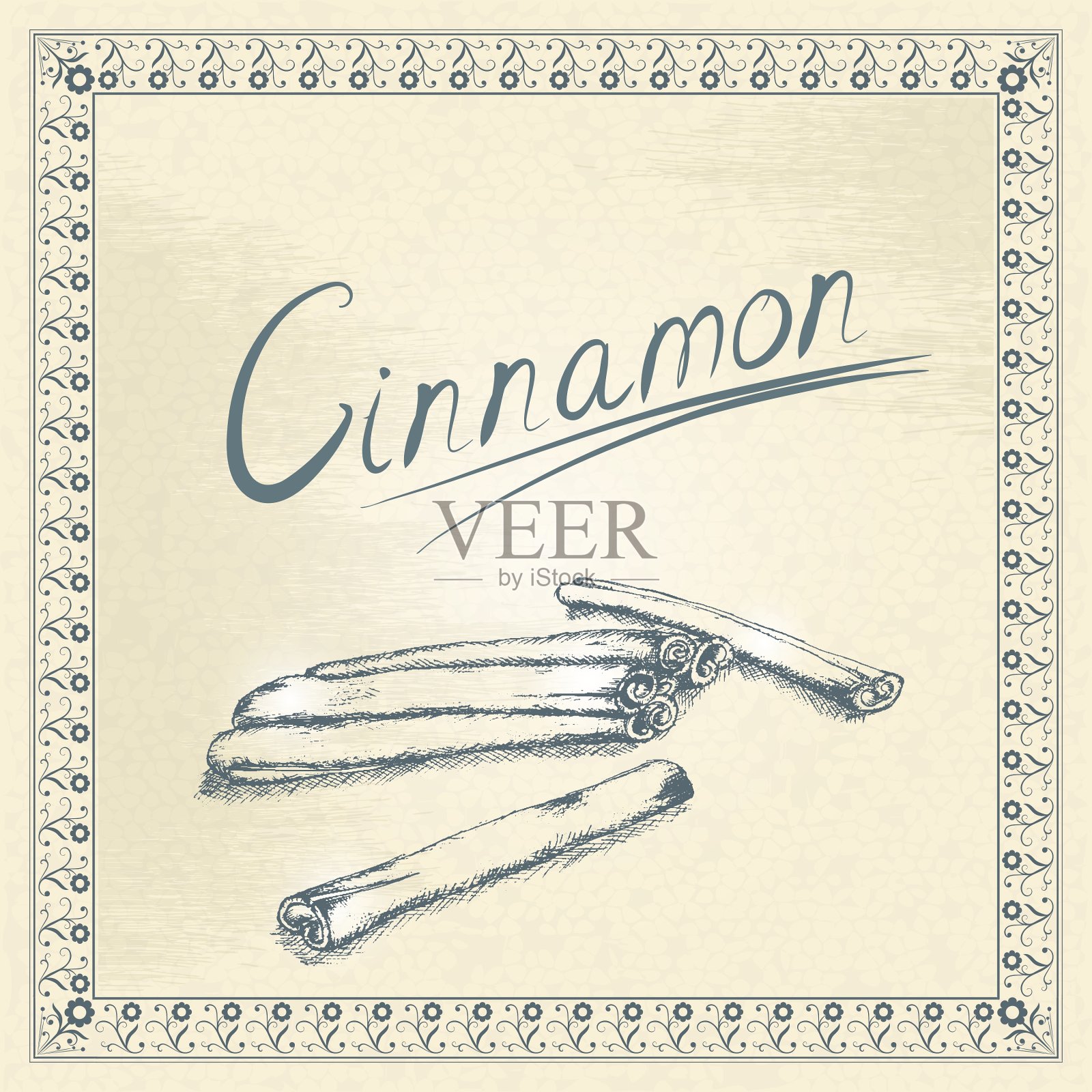 古董肉桂插画图片素材