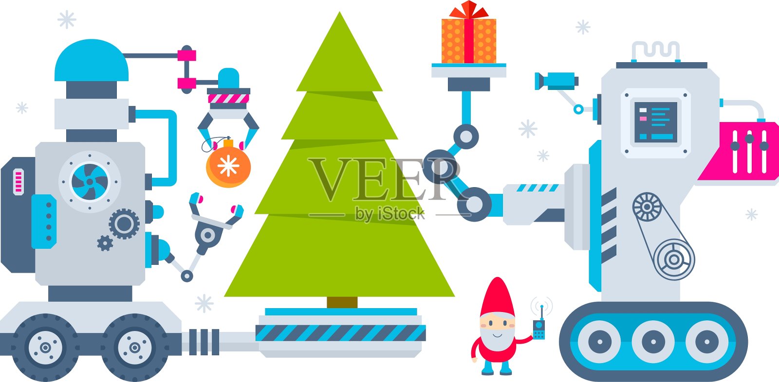 地精的水平操作机器设计元素图片