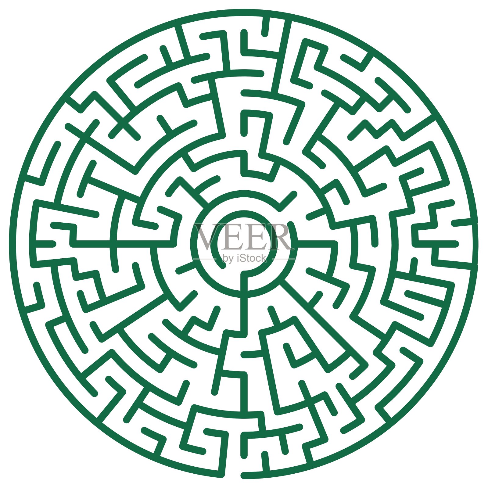 圆的迷宫插画图片素材