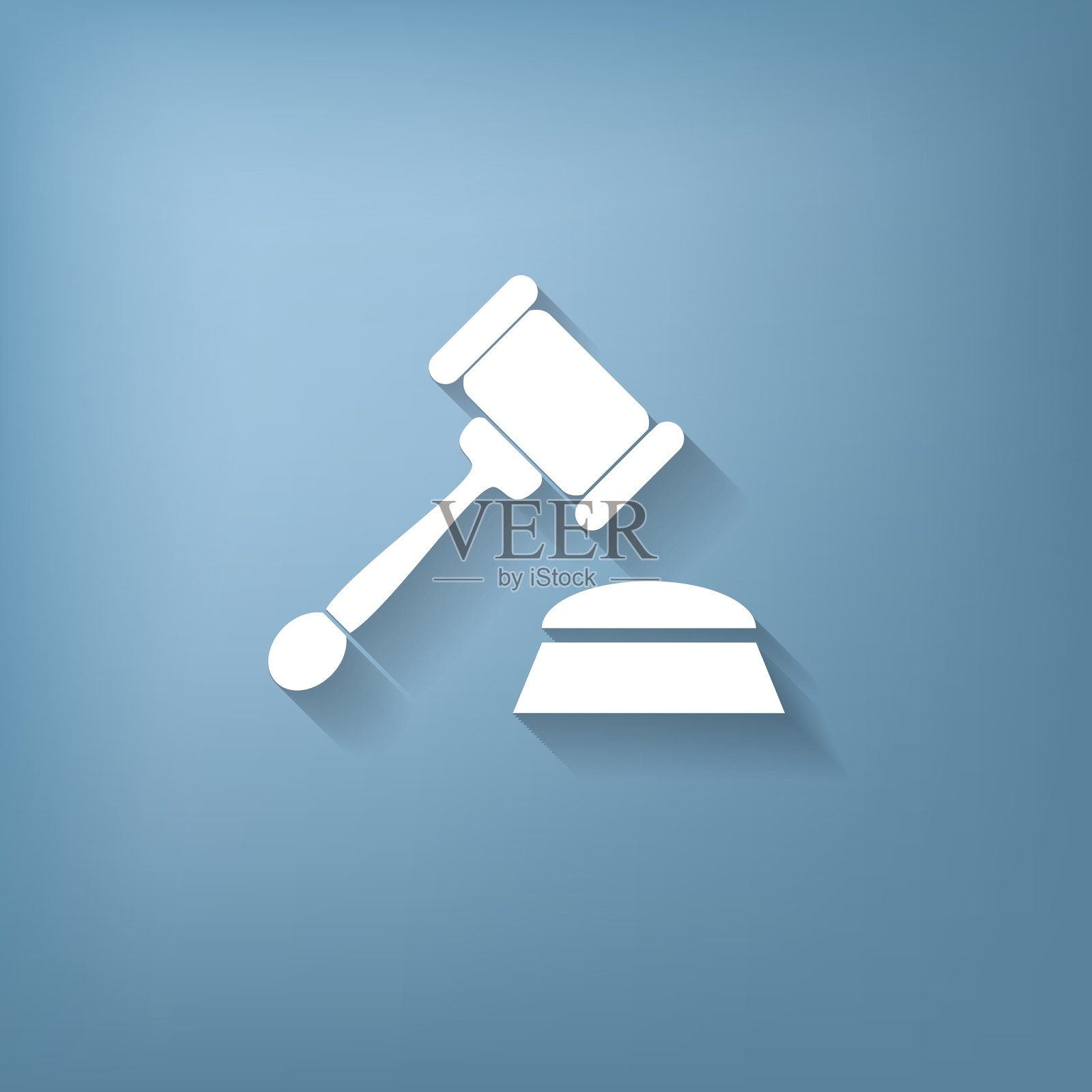 小木槌象征着法律的公正和判断插画图片素材