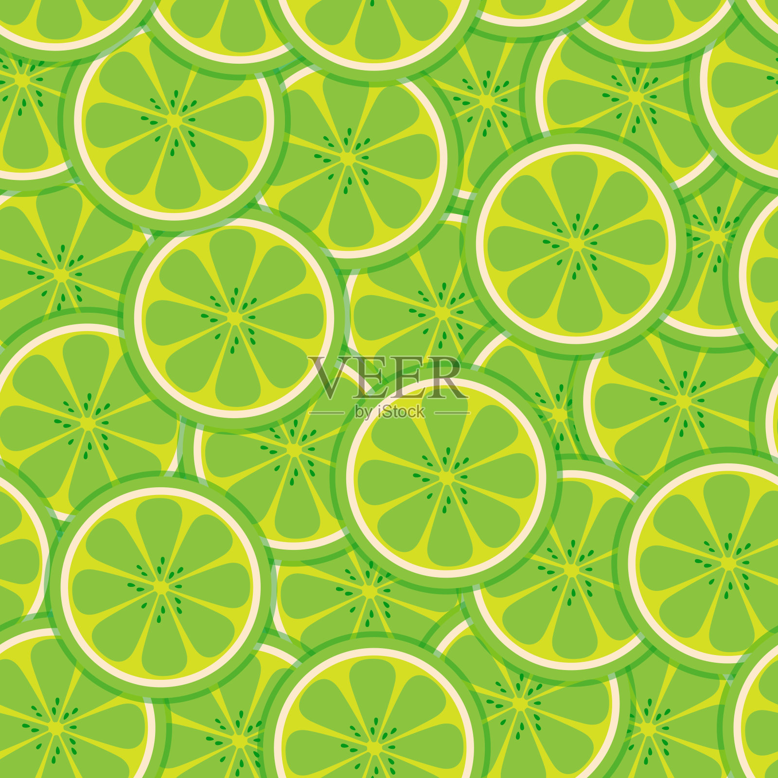 卡通漂亮的酸橙或柠檬图案，酸橙背景，彩色壁纸矢量。矢量图插画图片素材