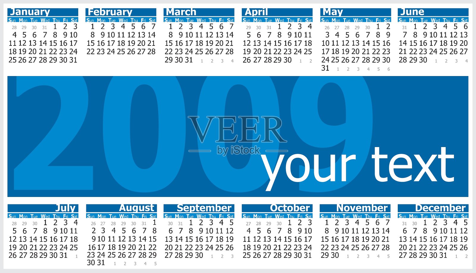 2009年日历插画图片素材