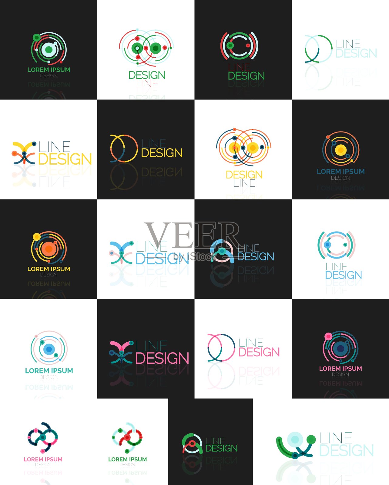 轮廓漩涡和圆最小抽象插画图片素材