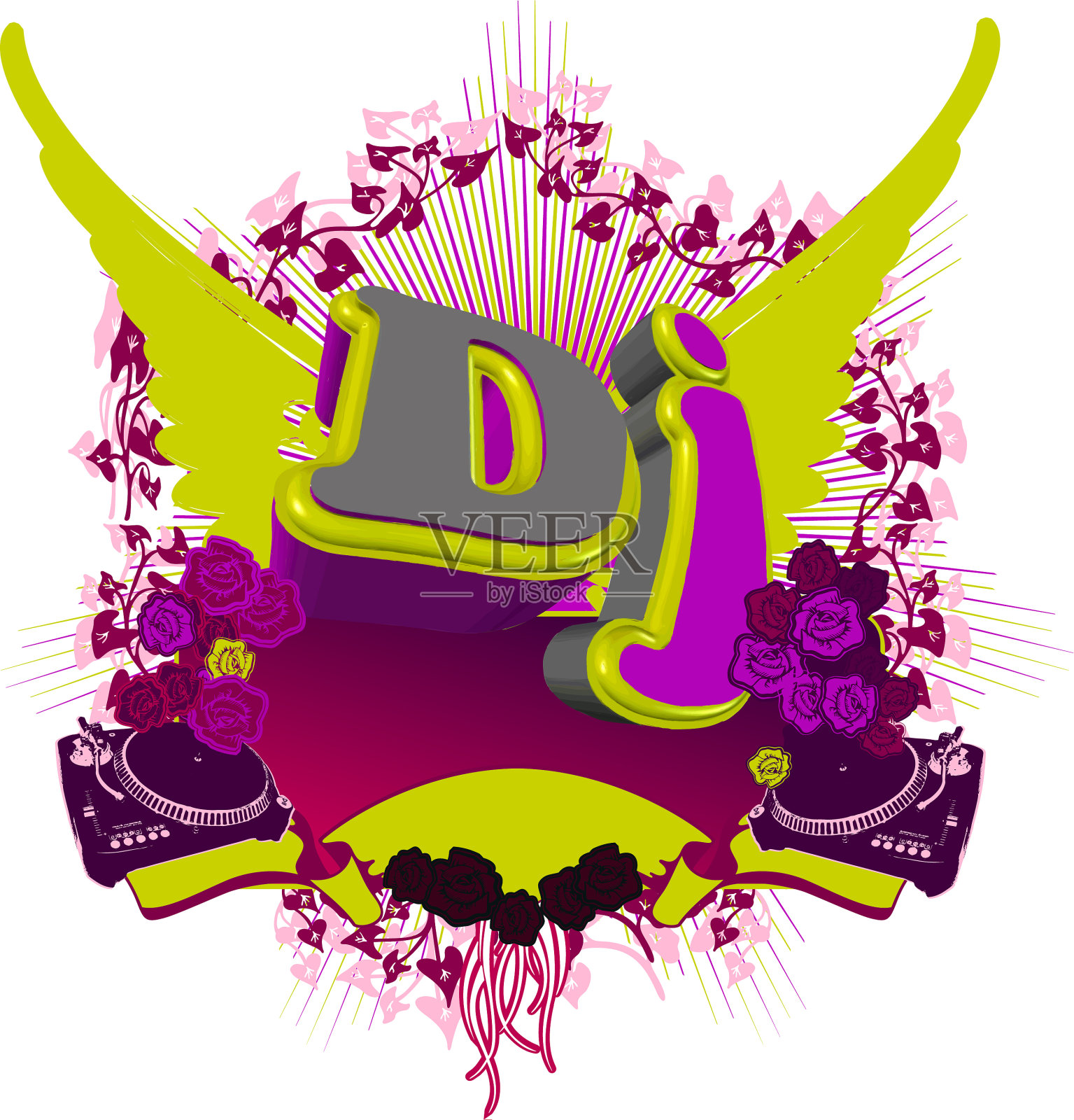 摘要DJ飞溅音乐背景设计元素图片