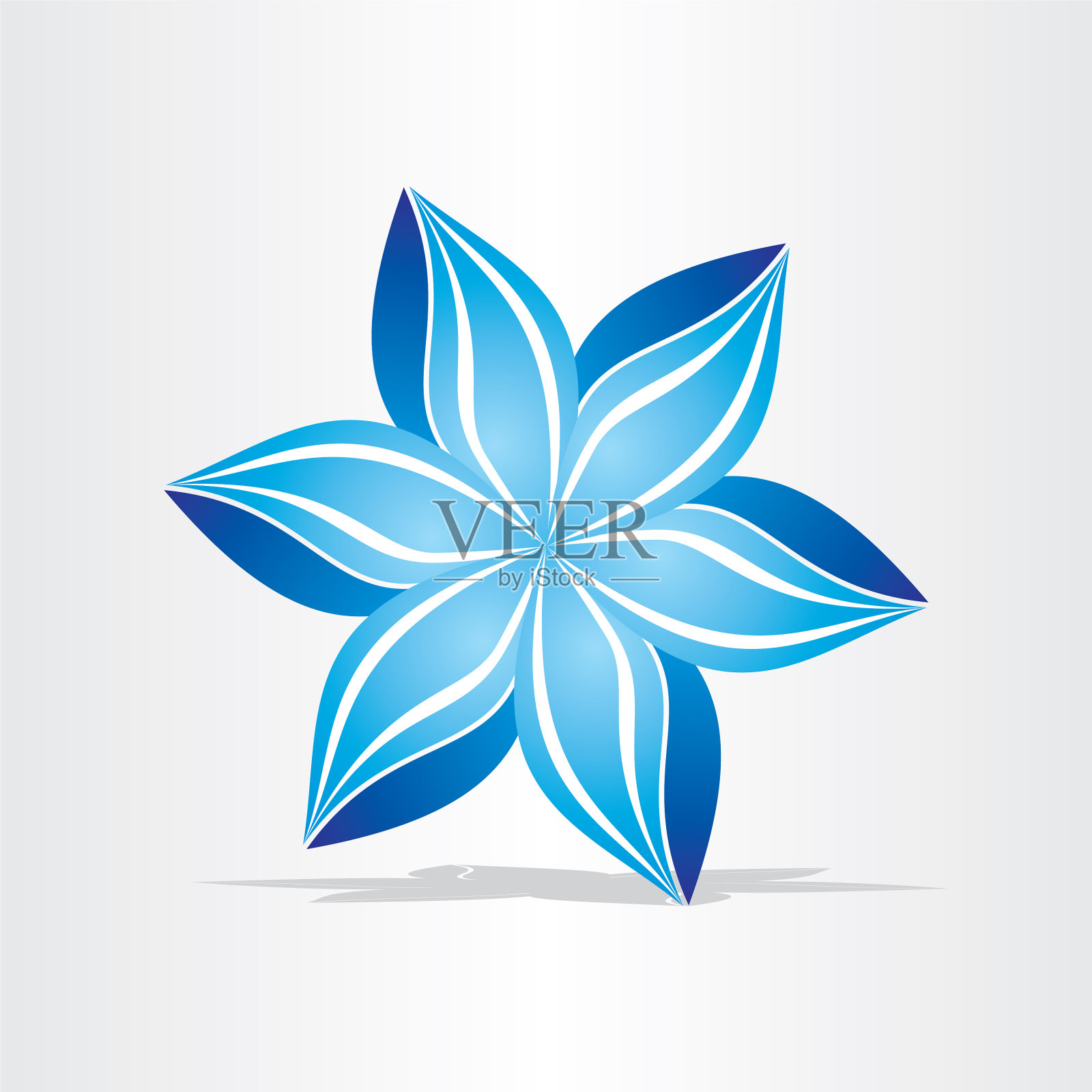 蓝花抽象设计插画图片素材