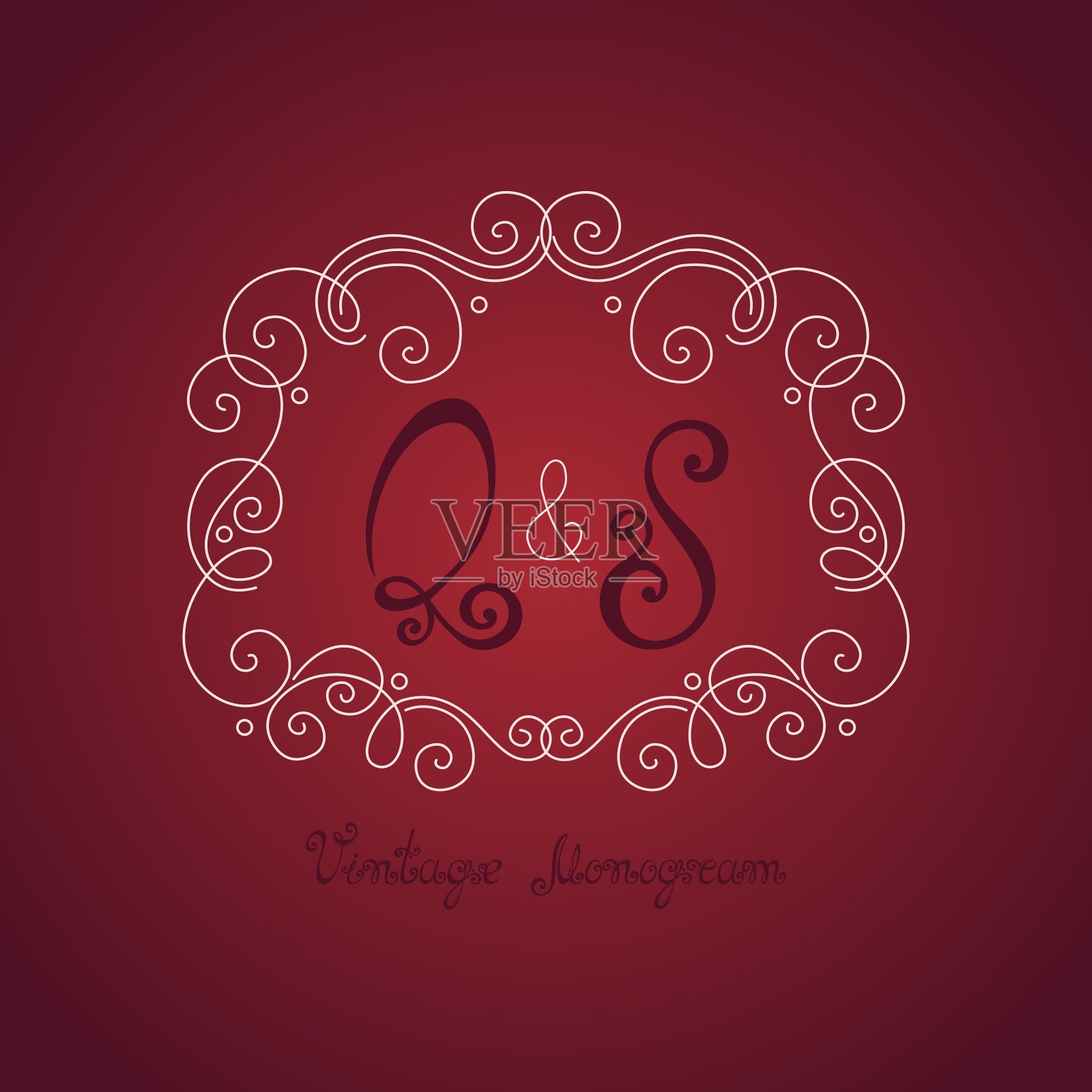 复古模板与华丽的字母插画图片素材