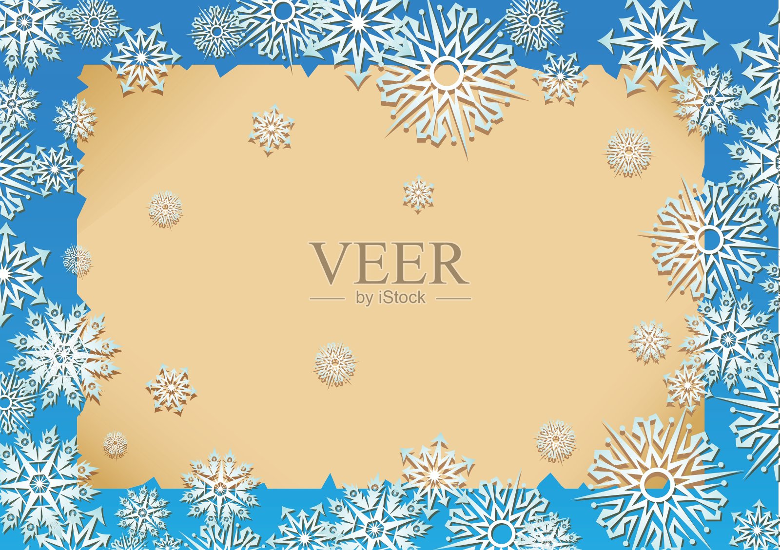 雪花框架插画图片素材