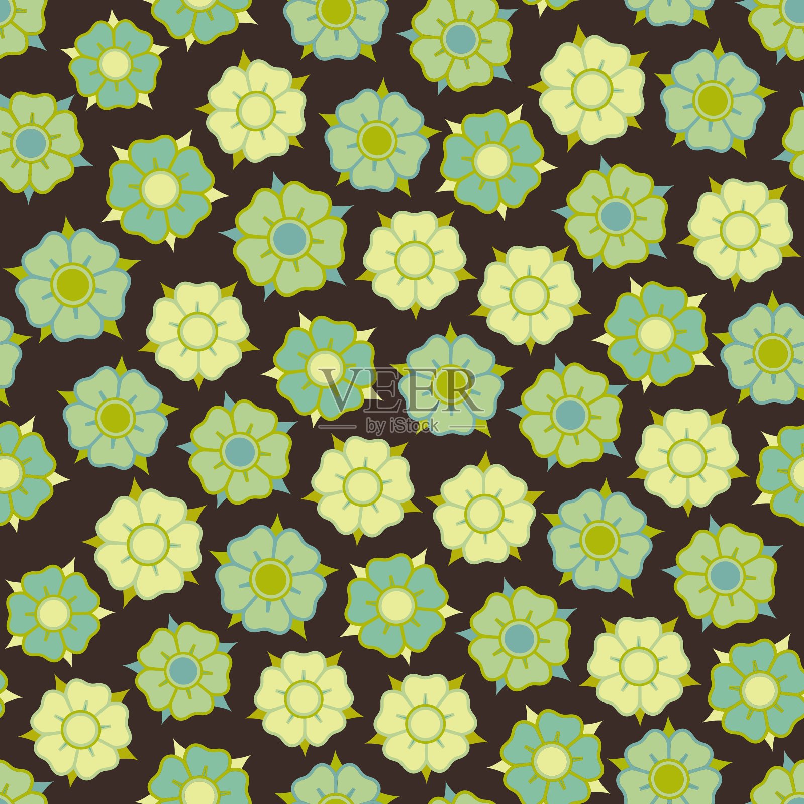 无缝的花朵图案插画图片素材