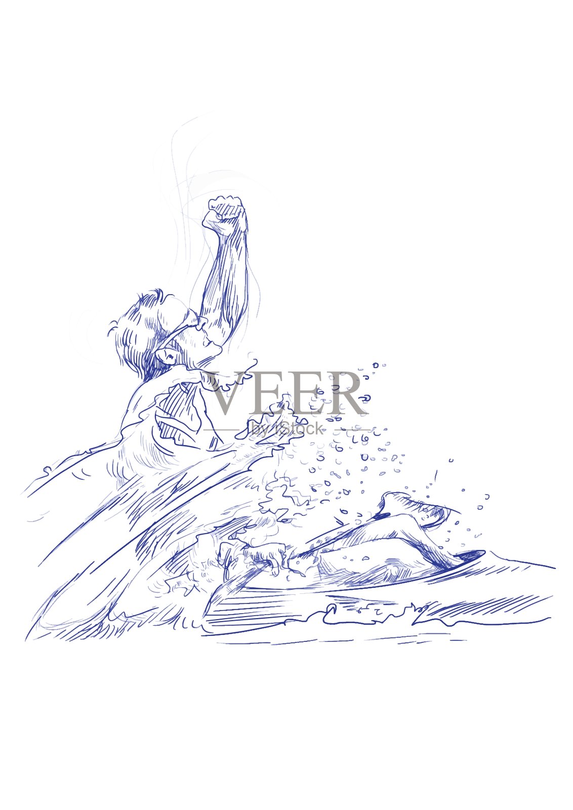 划独木舟的人设计元素图片