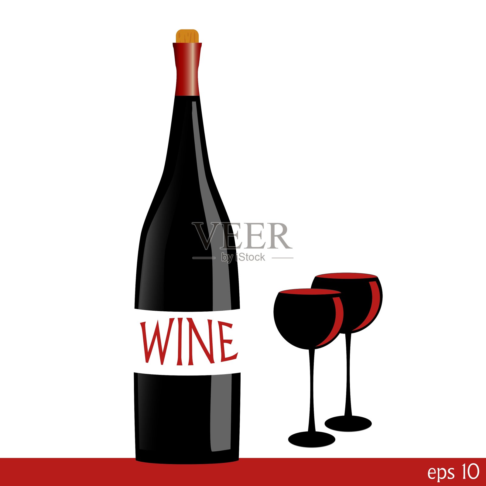 两杯红酒插画图片素材
