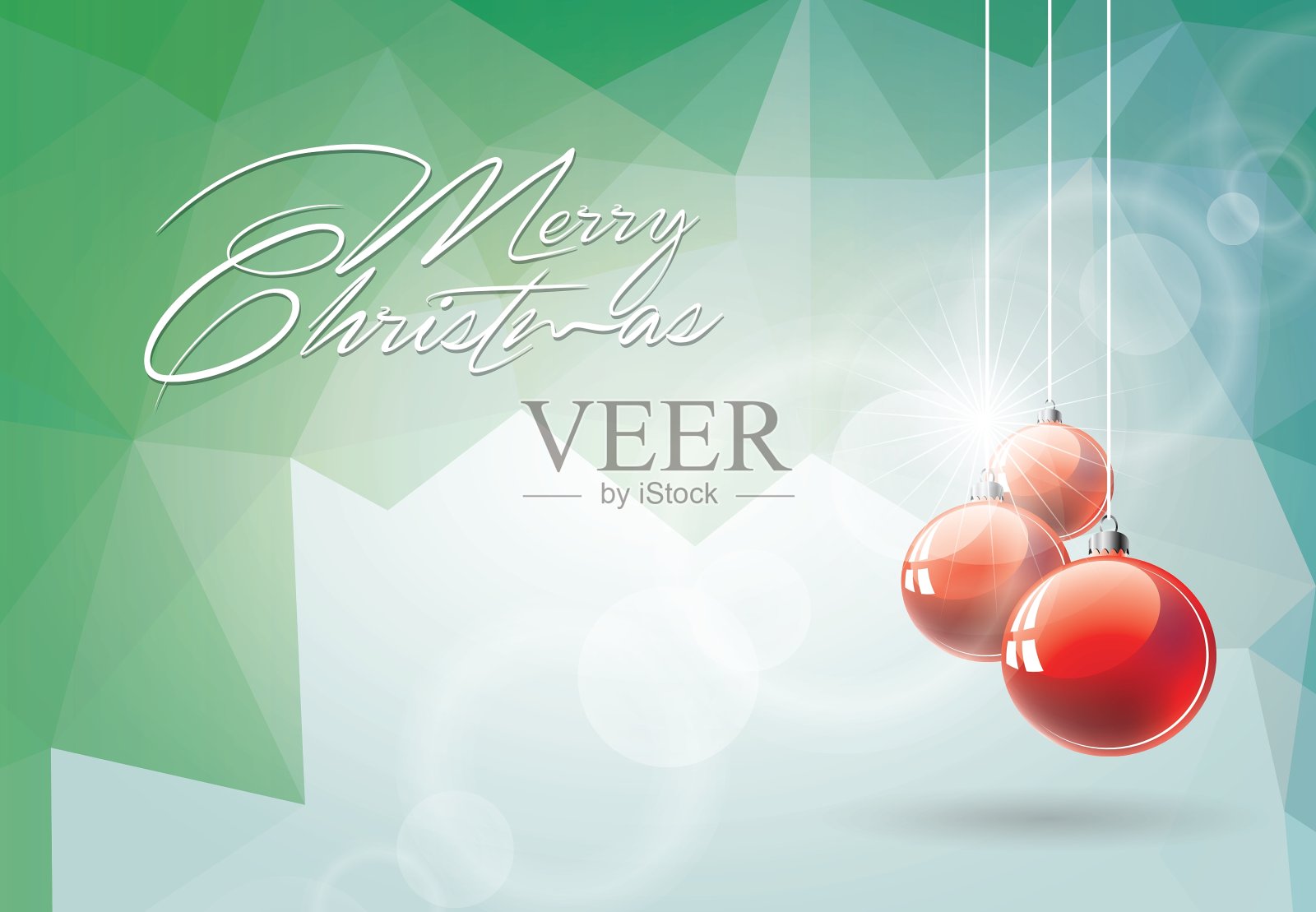 圣诞节用红色的玻璃球设计模板素材