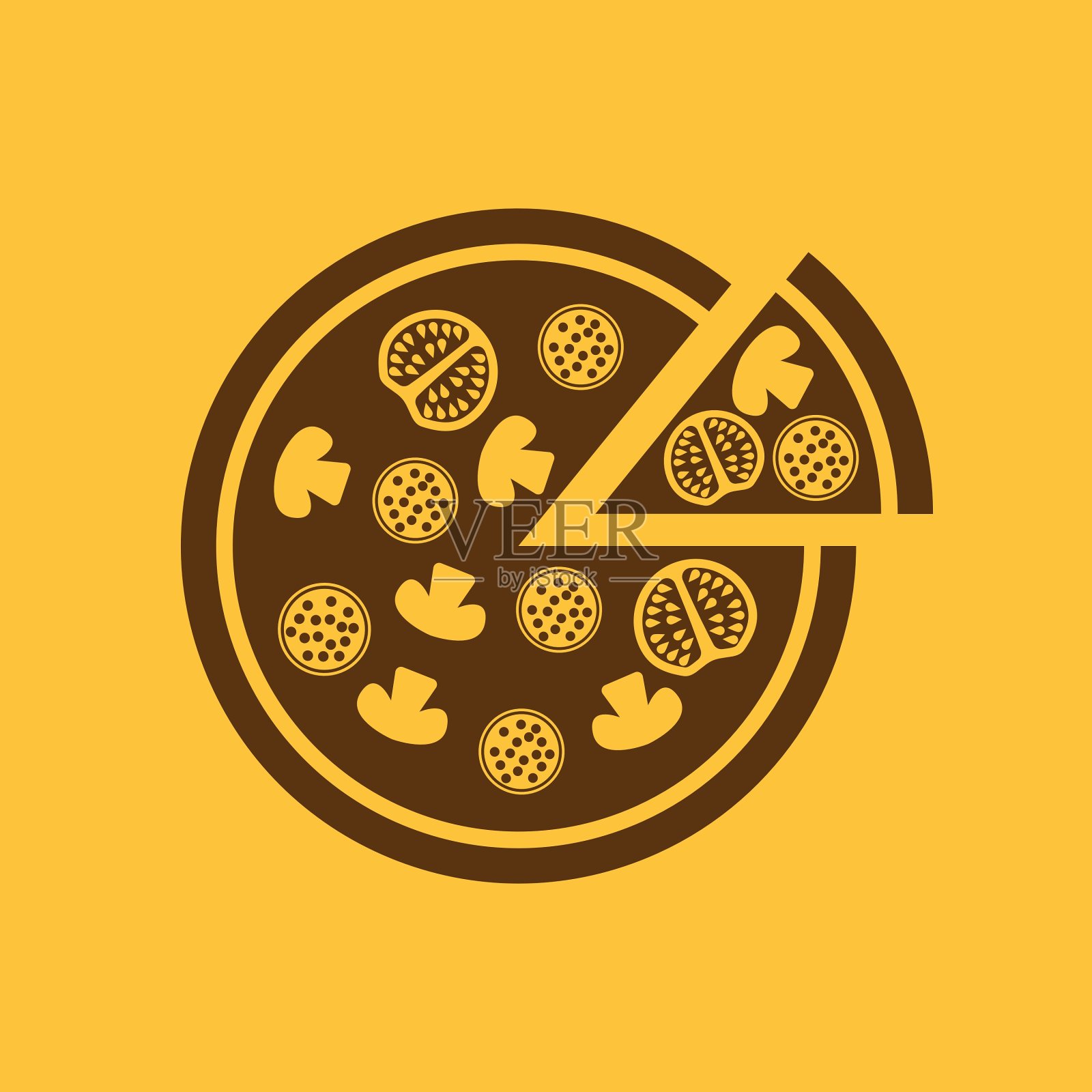 披萨店和烘焙快餐的标志插画图片素材