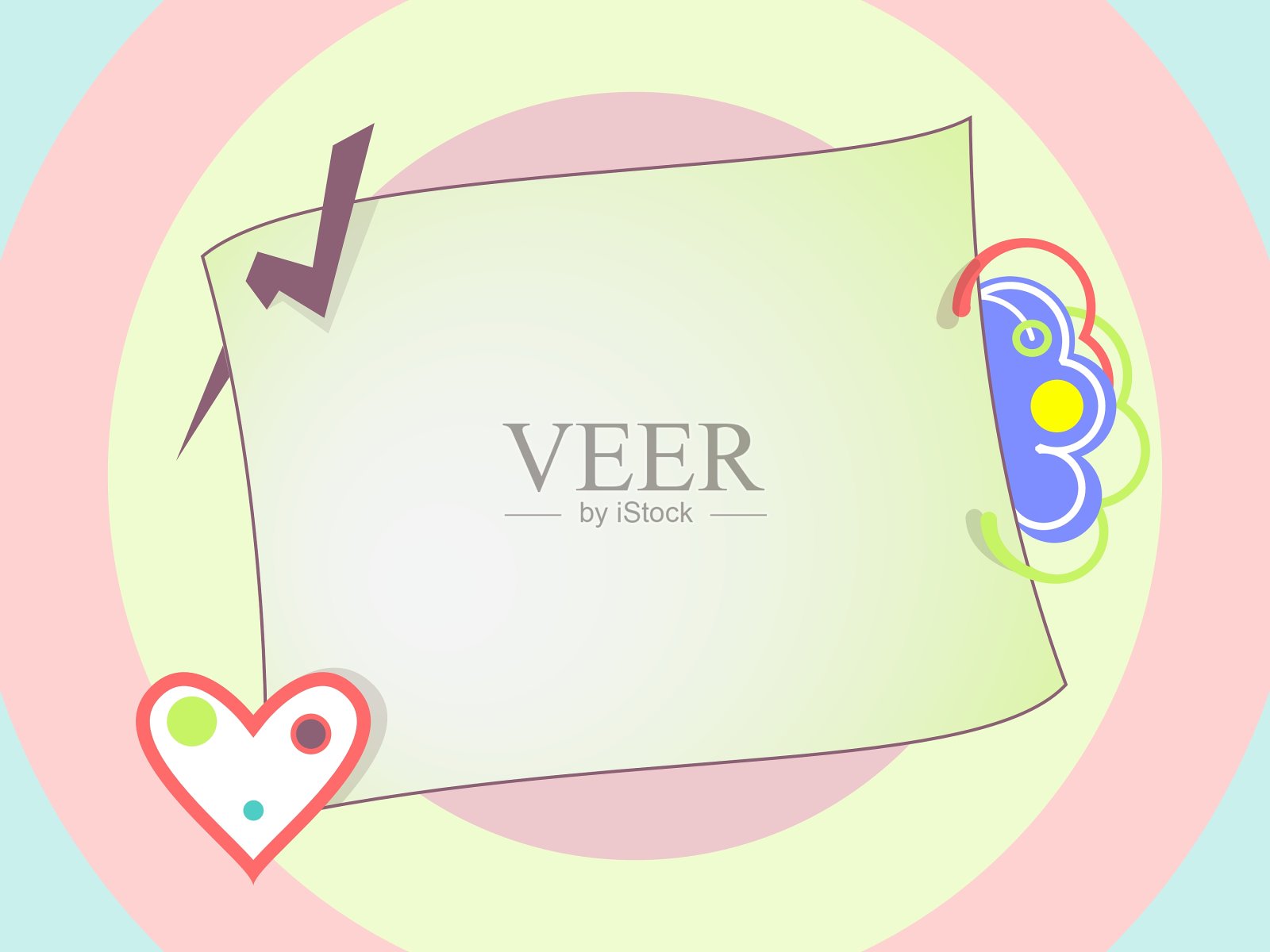 粉色卡通复古框圈背景插画图片素材