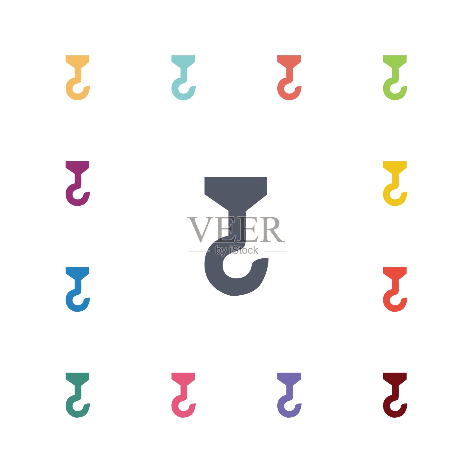 起重机平面图标集图标素材