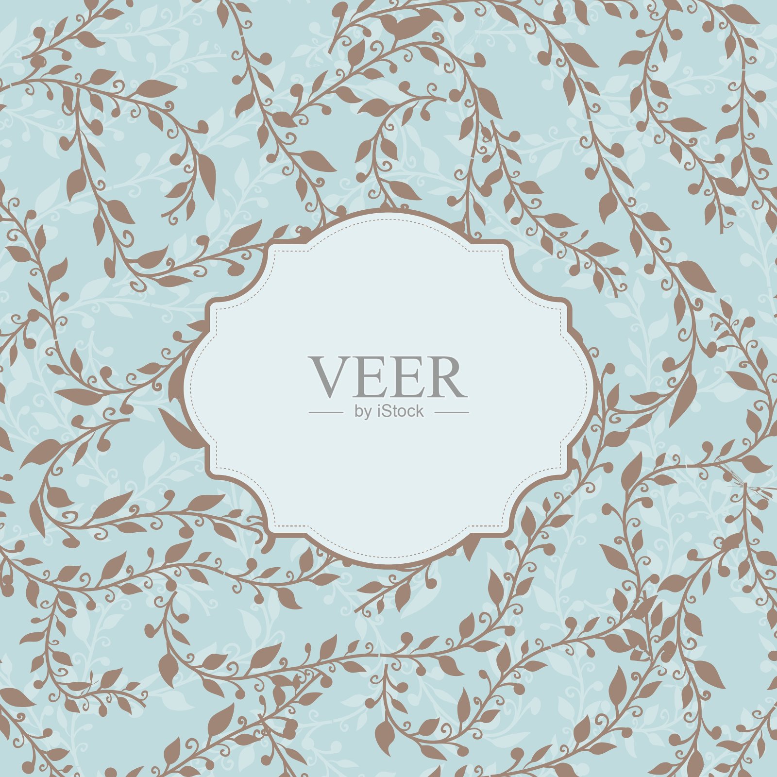 复古框架上的花卉背景插画图片素材