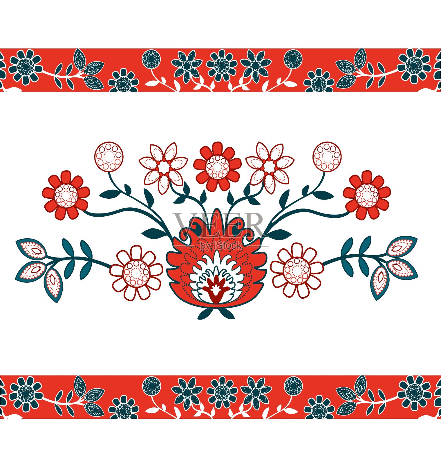 民俗设计与花-1插画图片素材