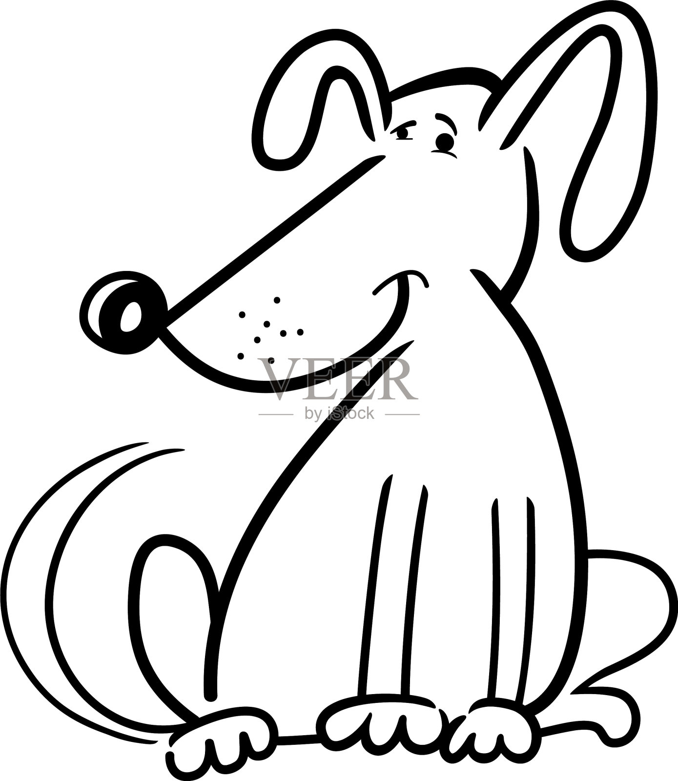 搞笑狗的卡通涂鸦上色设计元素图片