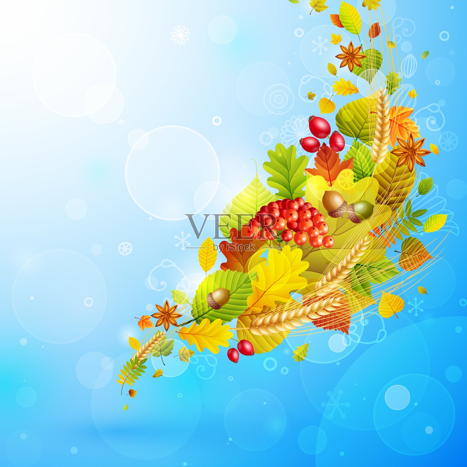 秋天背景插画图片素材