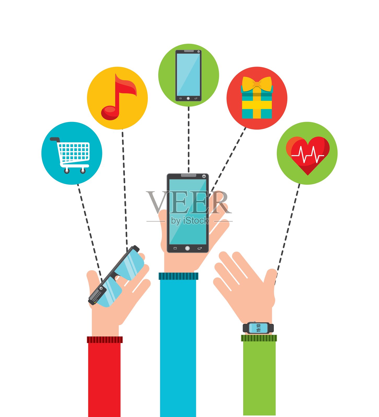 可穿戴技术设计图标素材