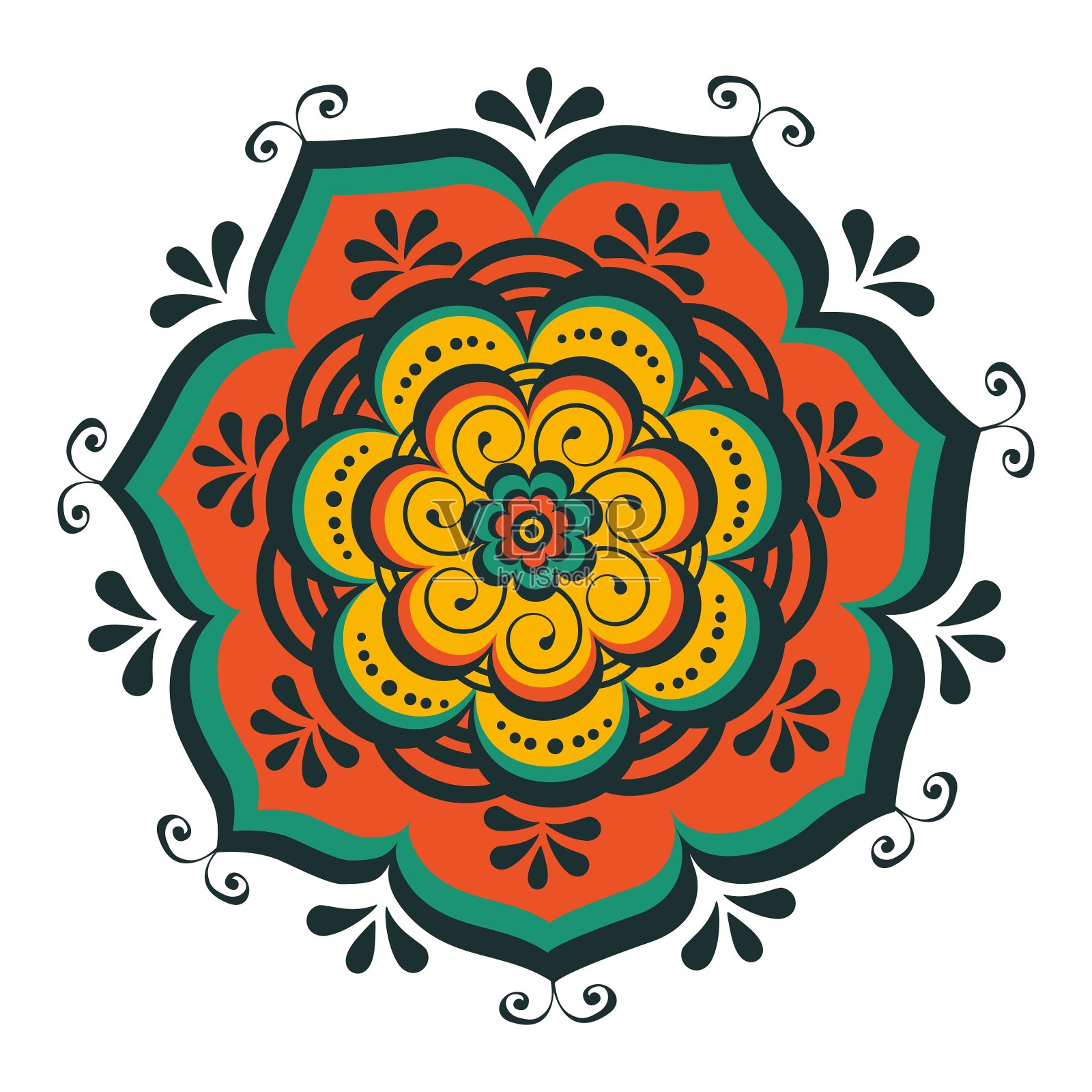 美丽的东方曼荼罗设计元素图片